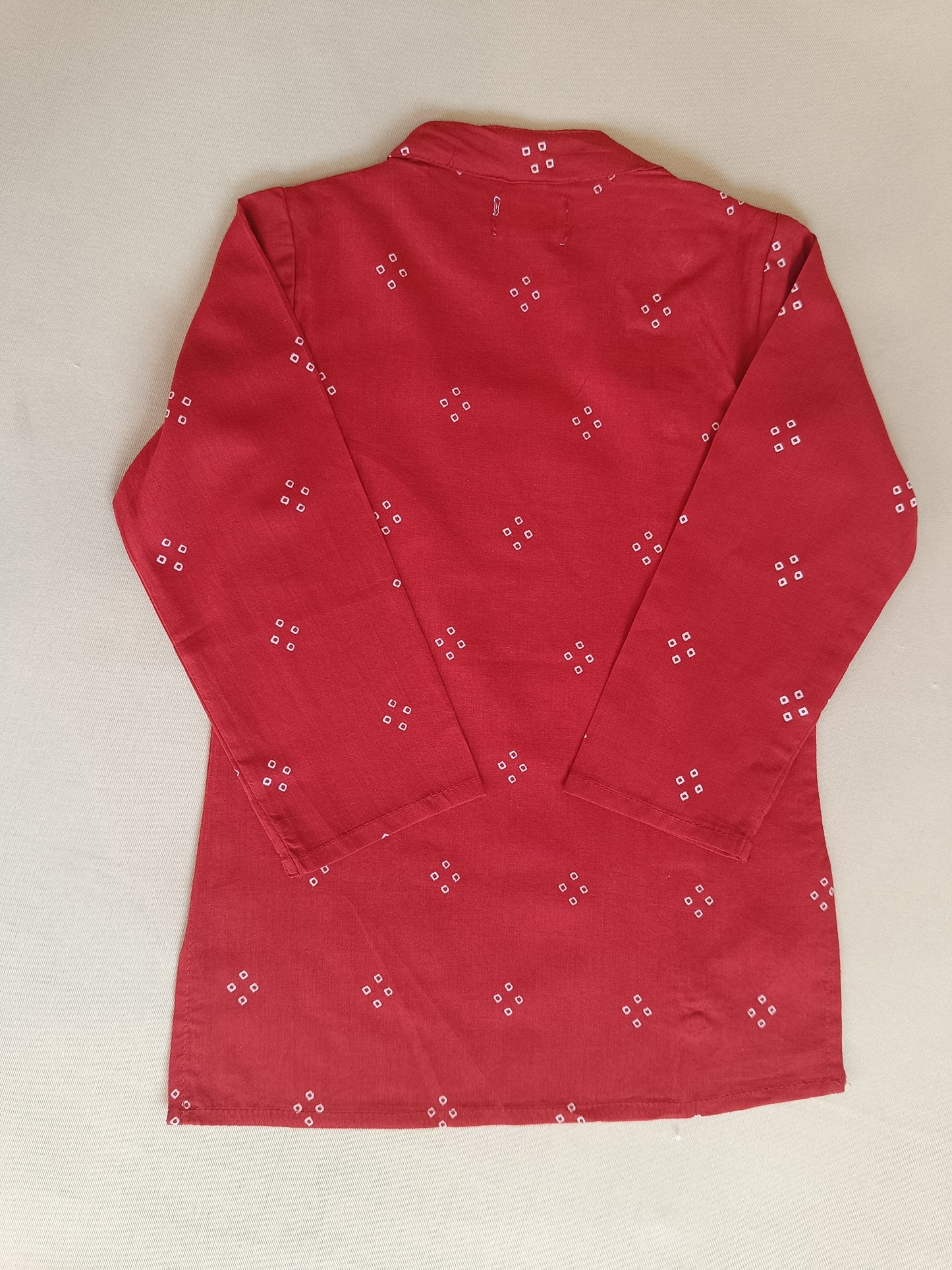 Red Bandhej Kurta -Pyjama set