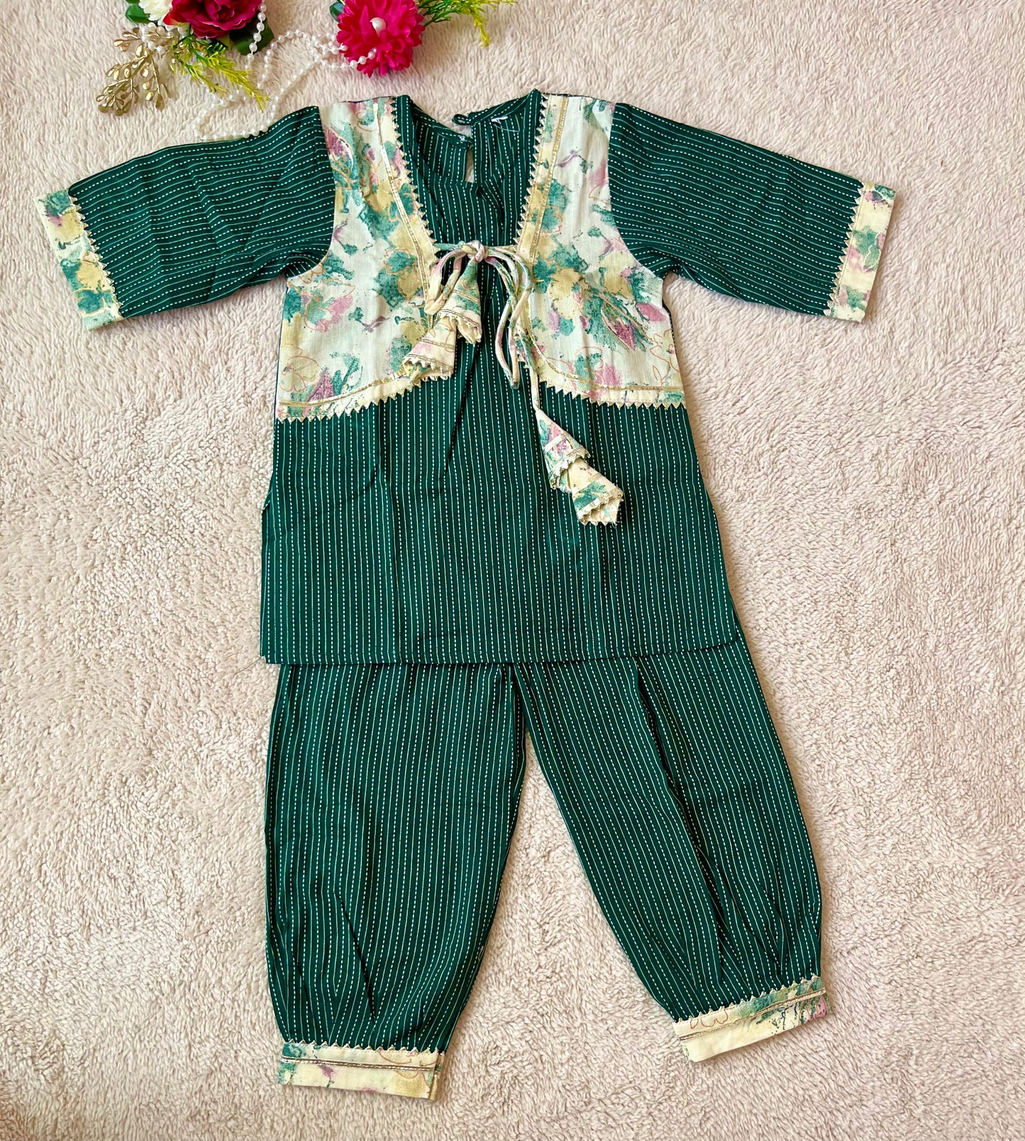 Green Coloured Afghani Style Suit Set