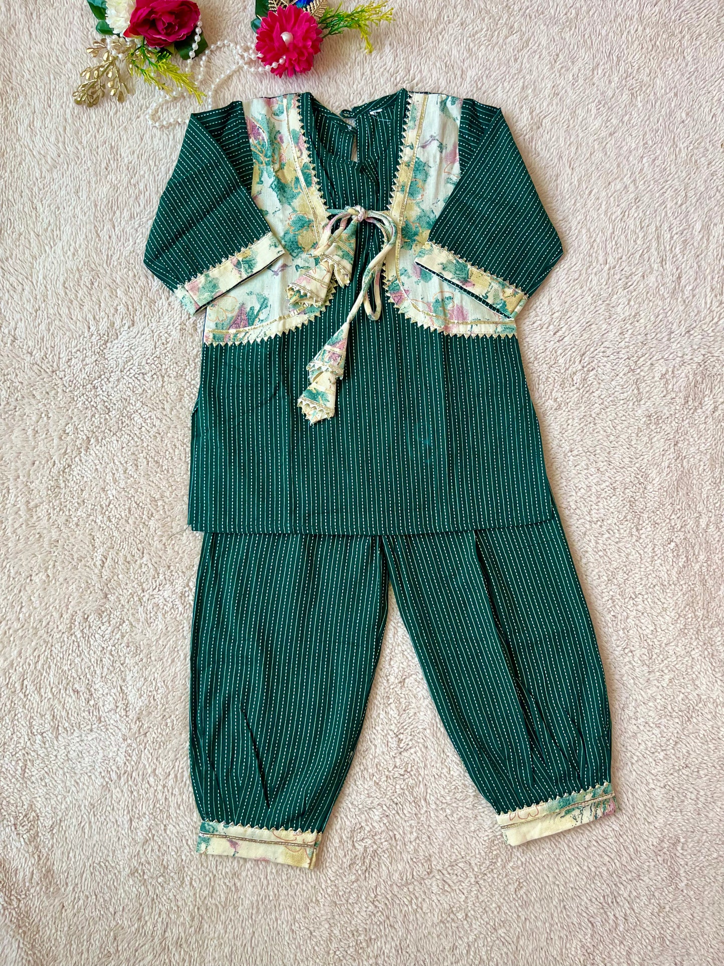 Green Coloured Afghani Style Suit Set