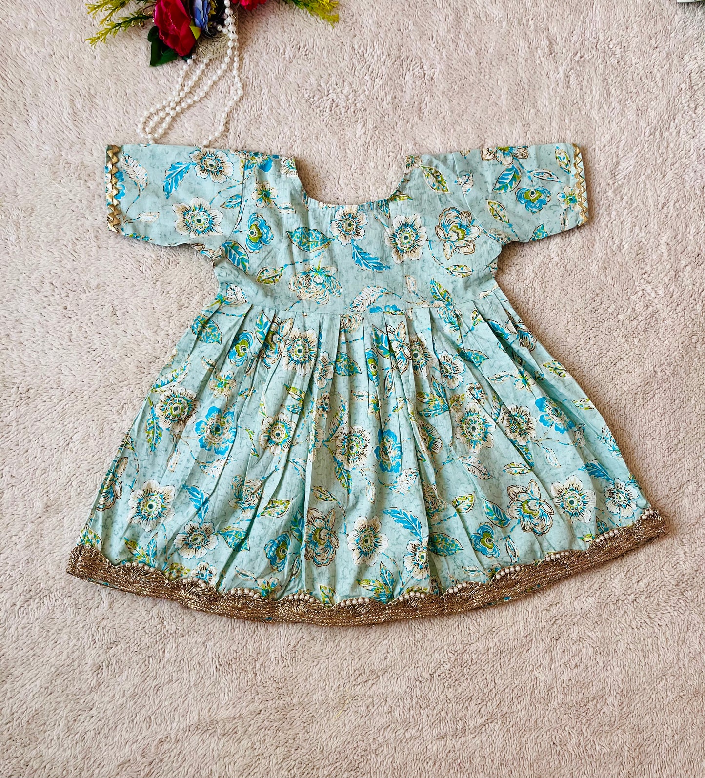 Tea Green Colour floral Print Ankarkali Suit with Sharara