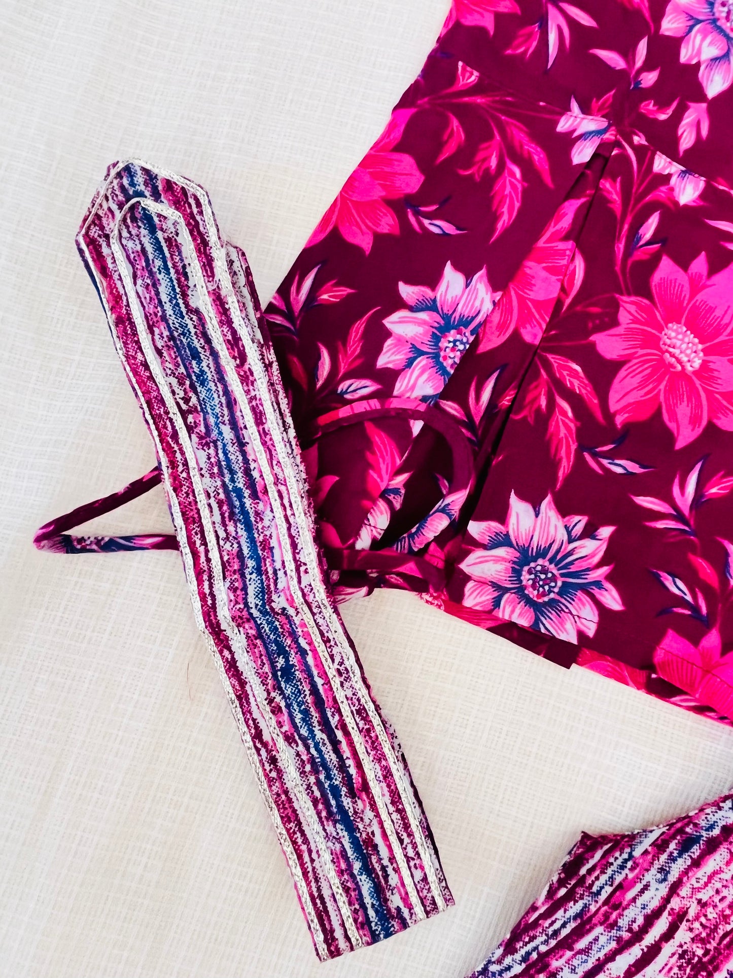 Flower Print Wine Colour Girls Co-Ords