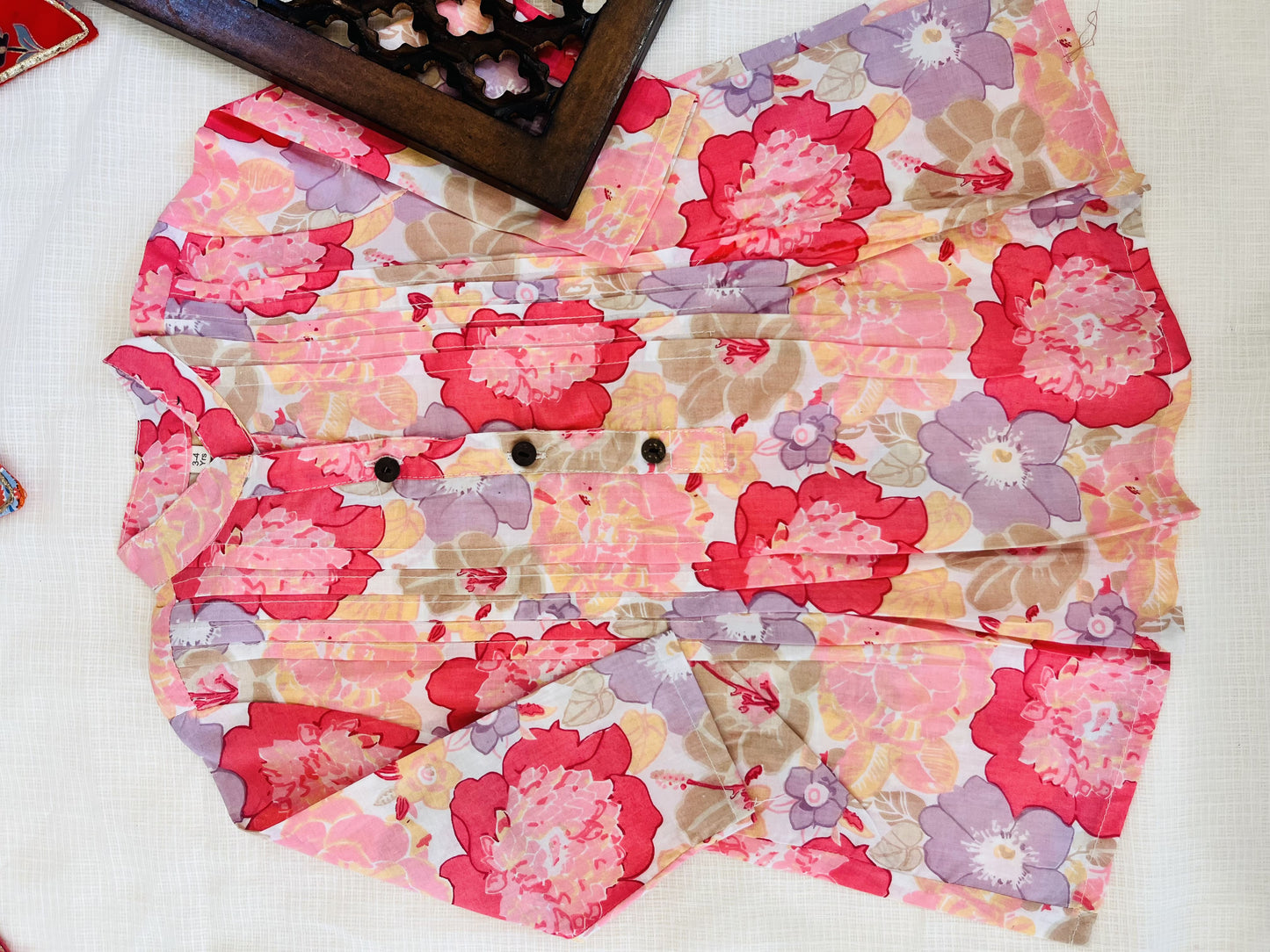 Pink Flower Printed Girls Co-Ord Set