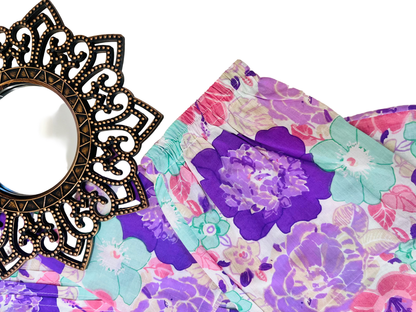 Lavender Flower Printed Girls Co-Ord Set