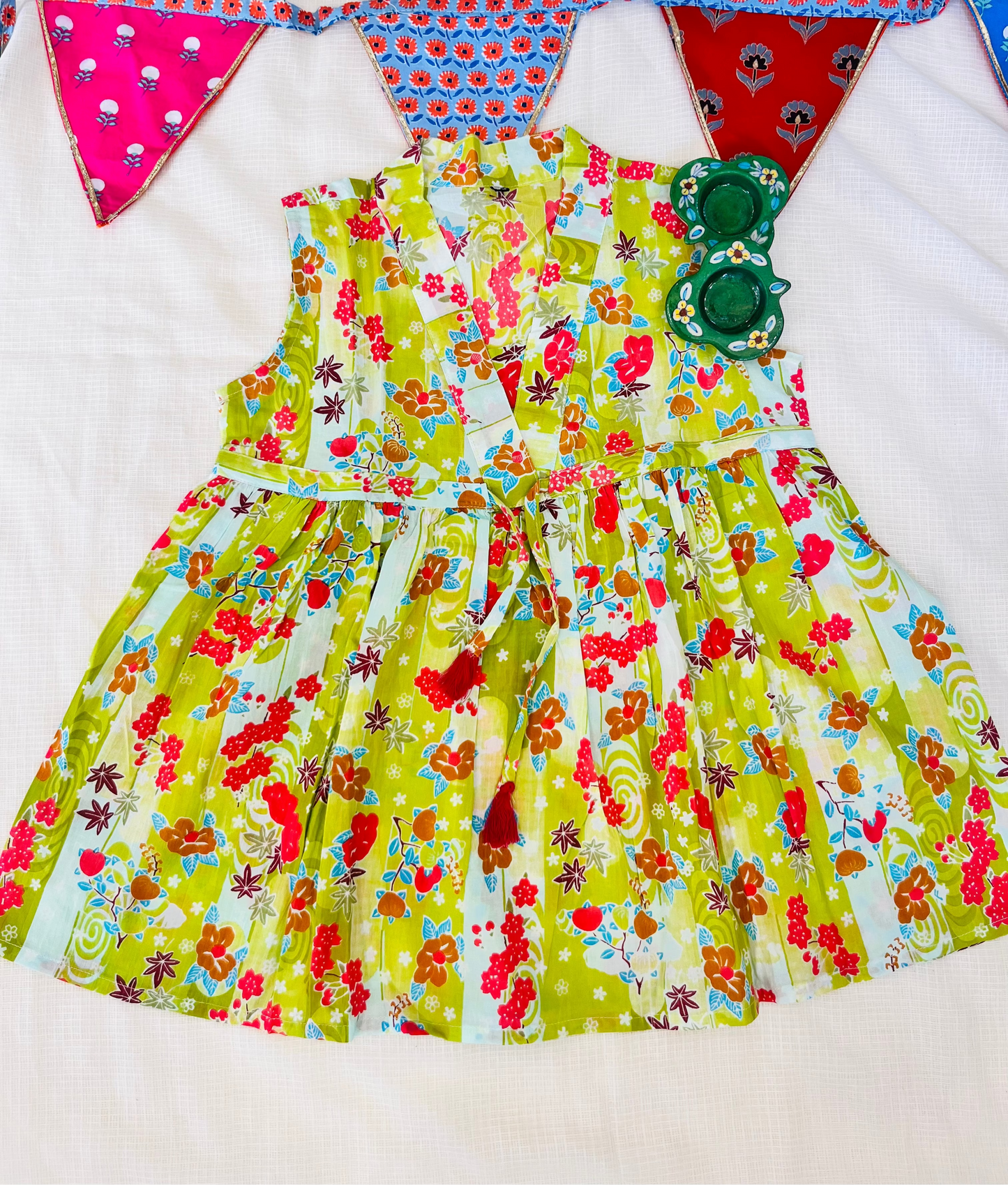 Yellow Flower Printed Girls Co-Ord Set