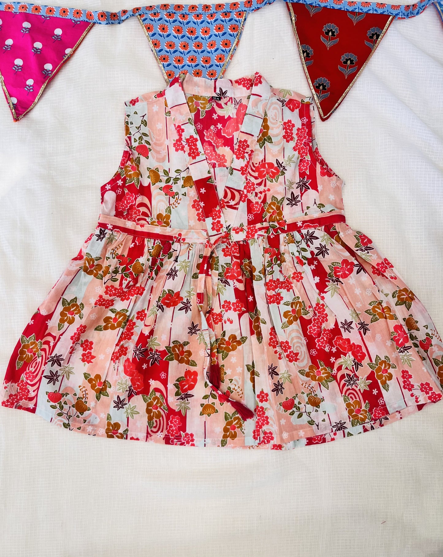 Pink Flower Printed Girls Co-Ord Set