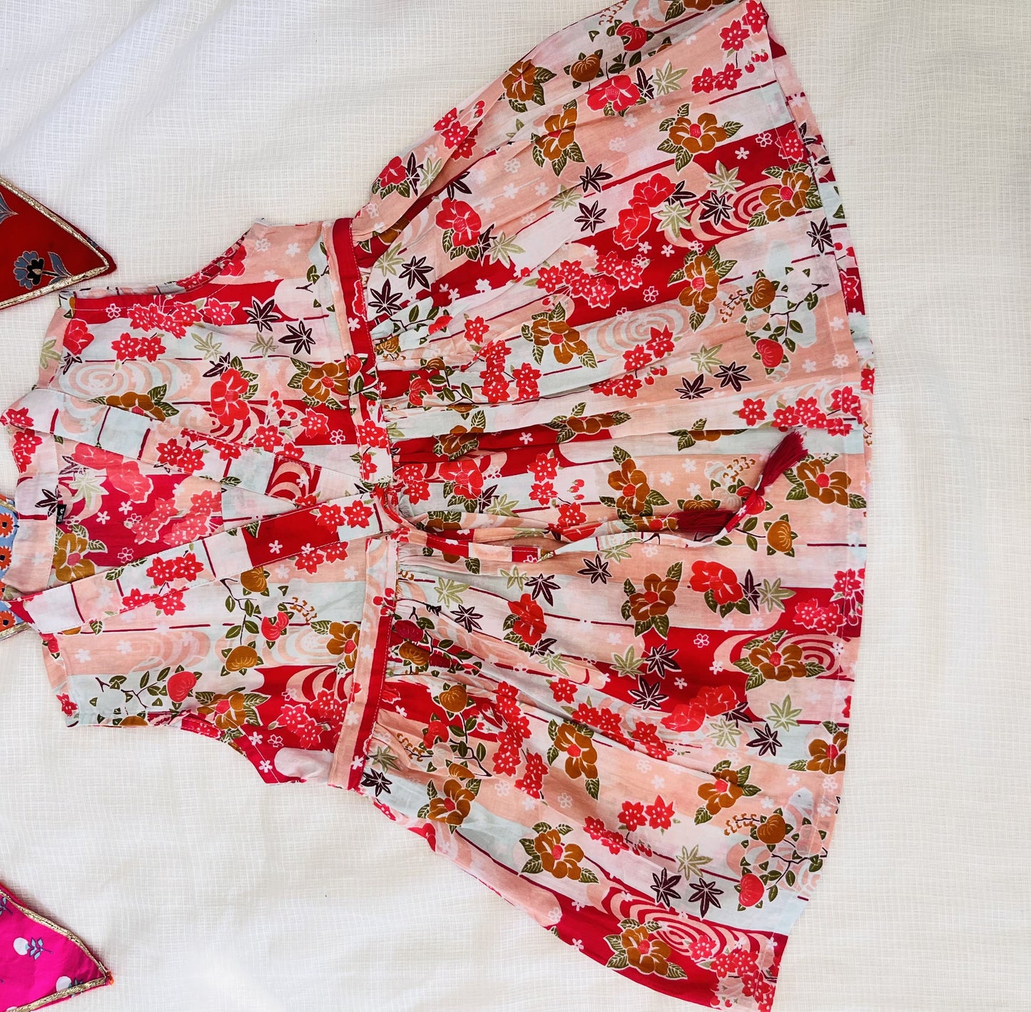 Pink Flower Printed Girls Co-Ord Set