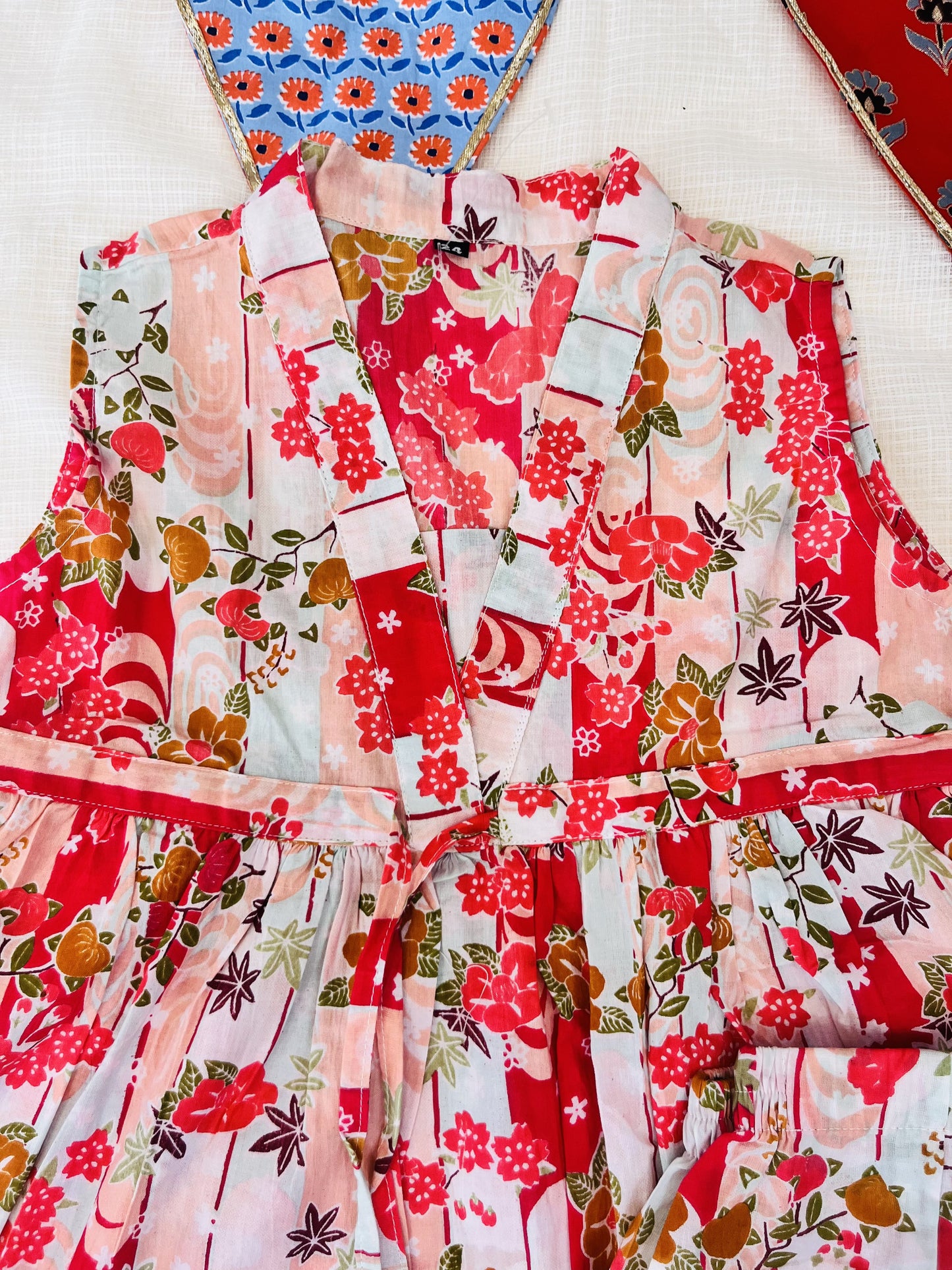 Pink Flower Printed Girls Co-Ord Set