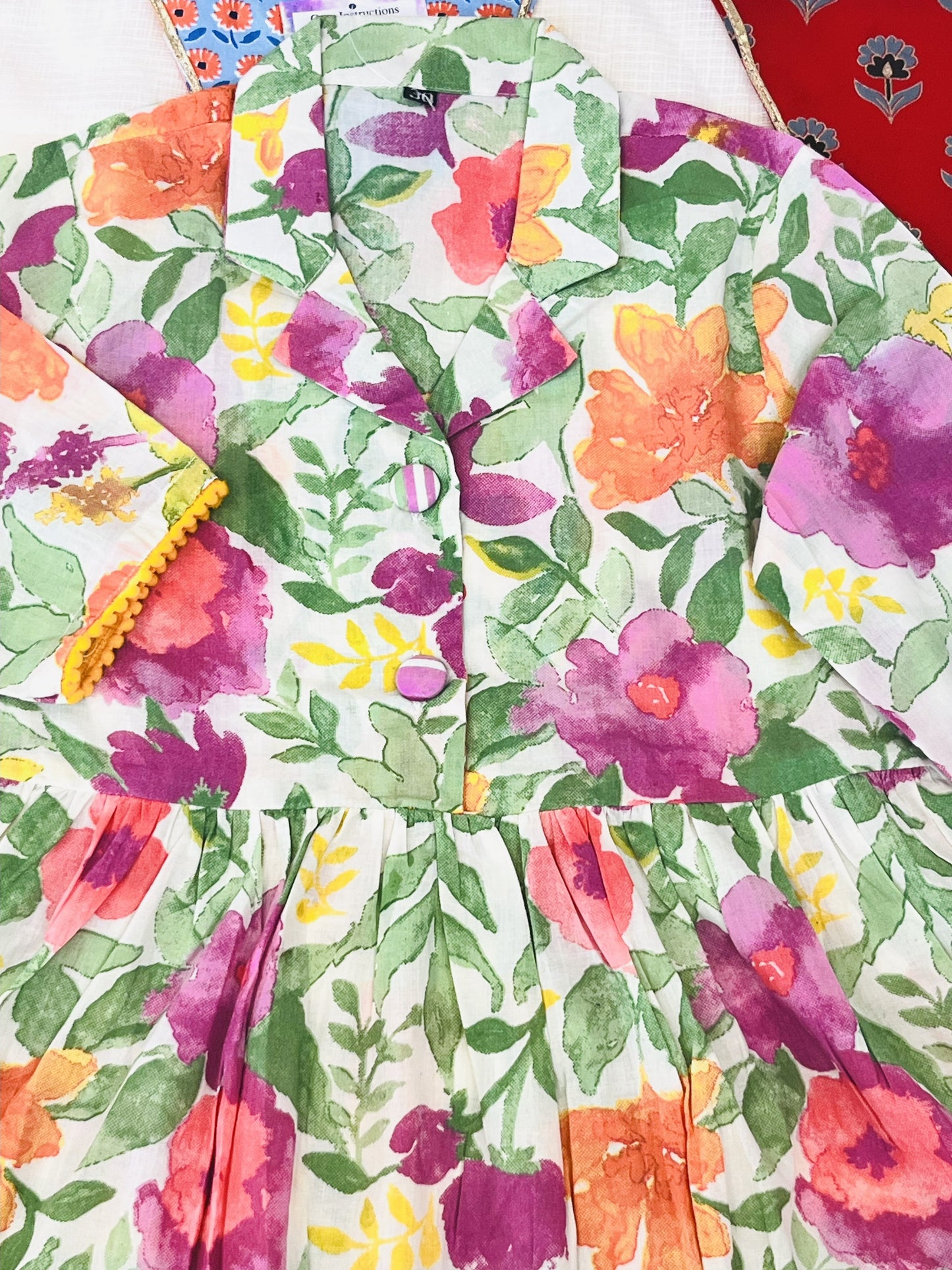 Purple Flower Printed Girls Co-Ord Set