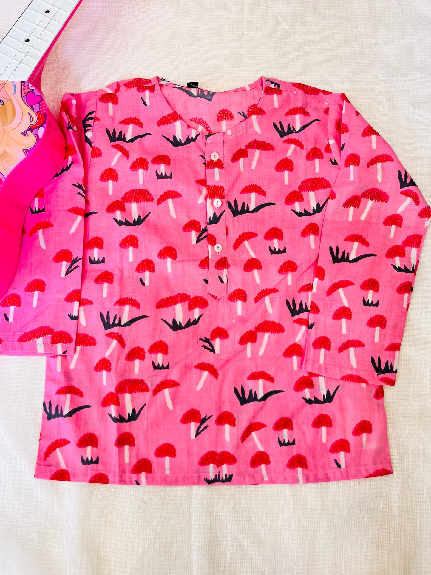 Mushroom Print Pink Color Night suit