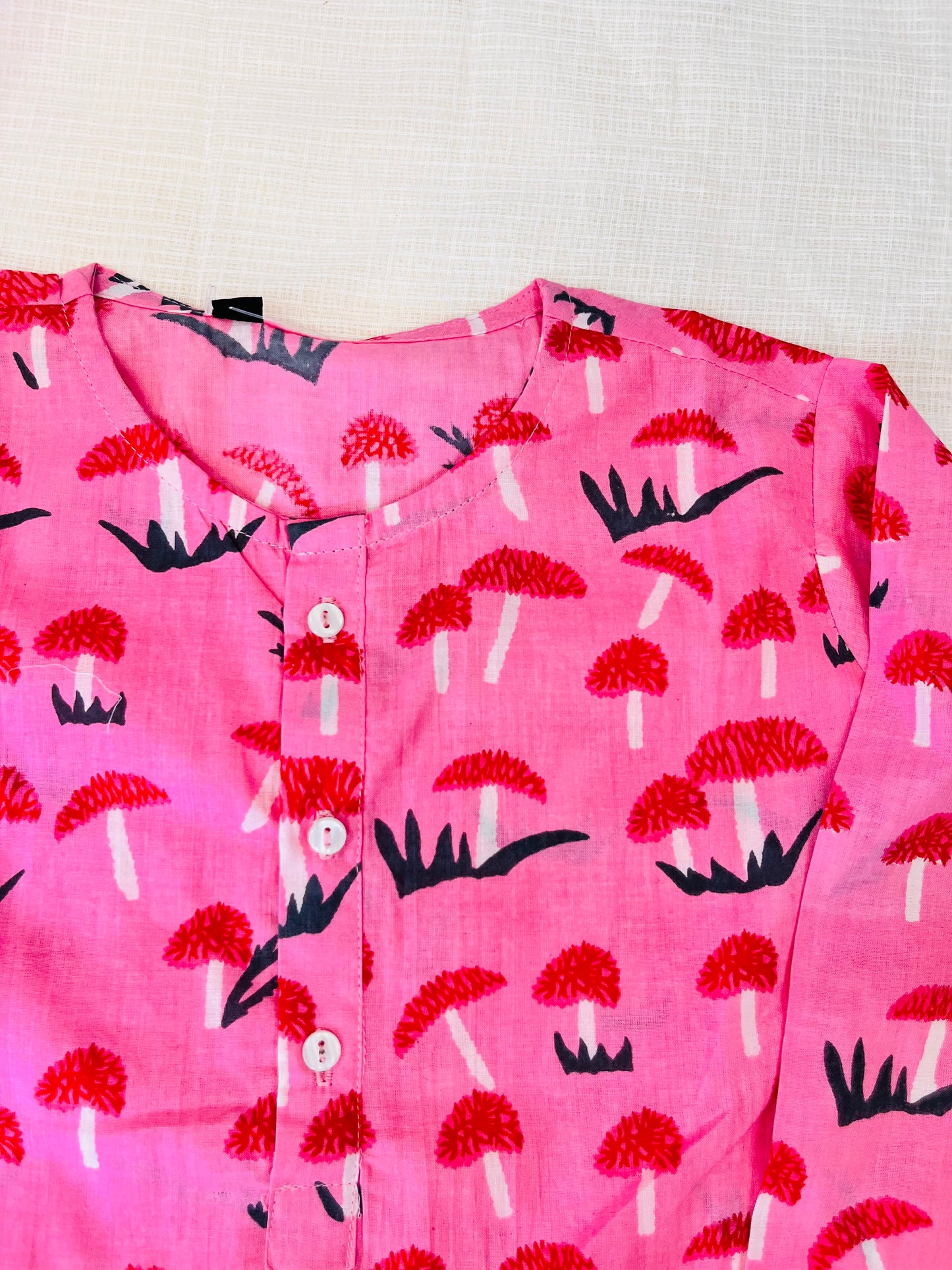 Mushroom Print Pink Color Night suit