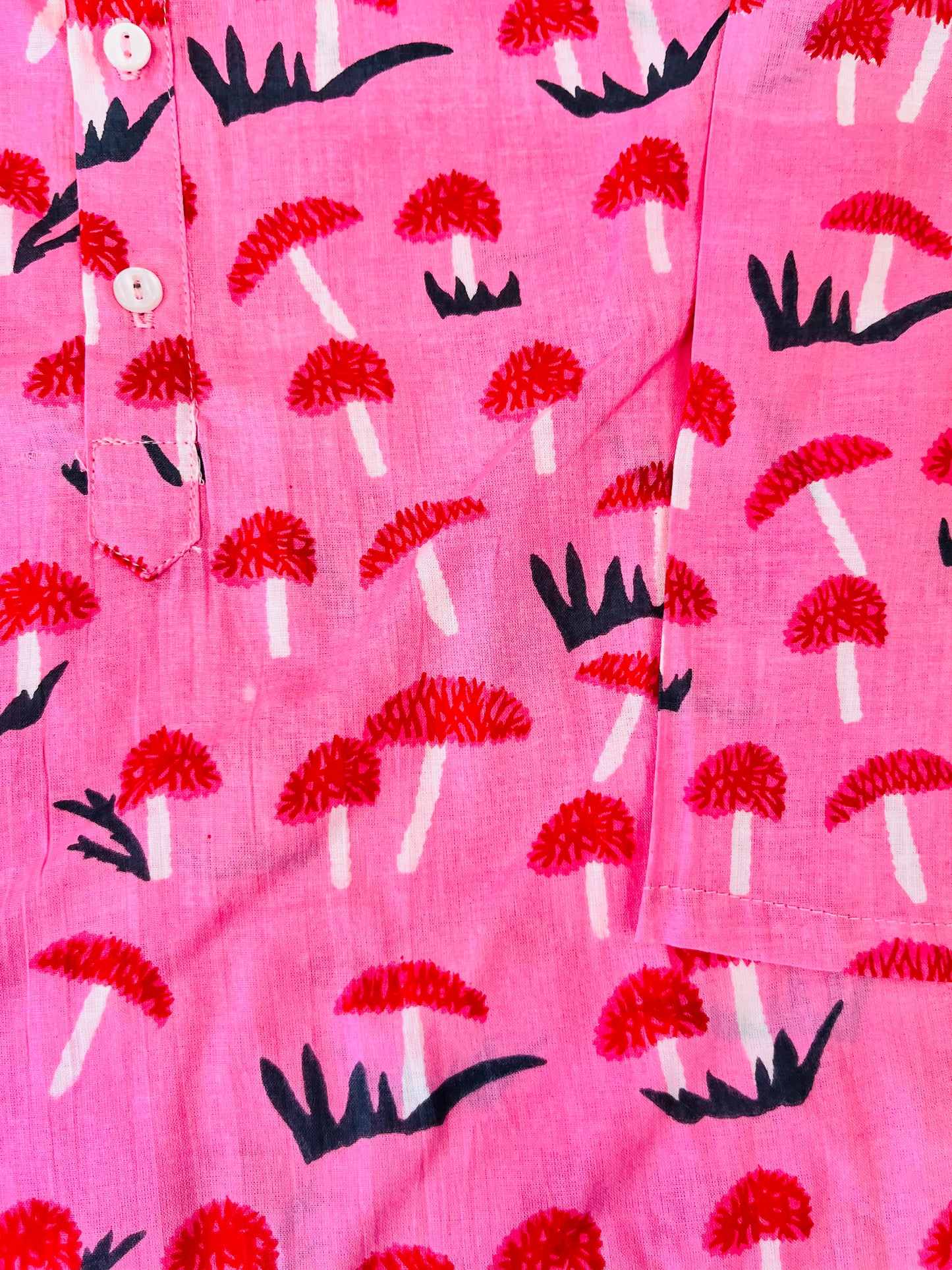 Mushroom Print Pink Color Night suit