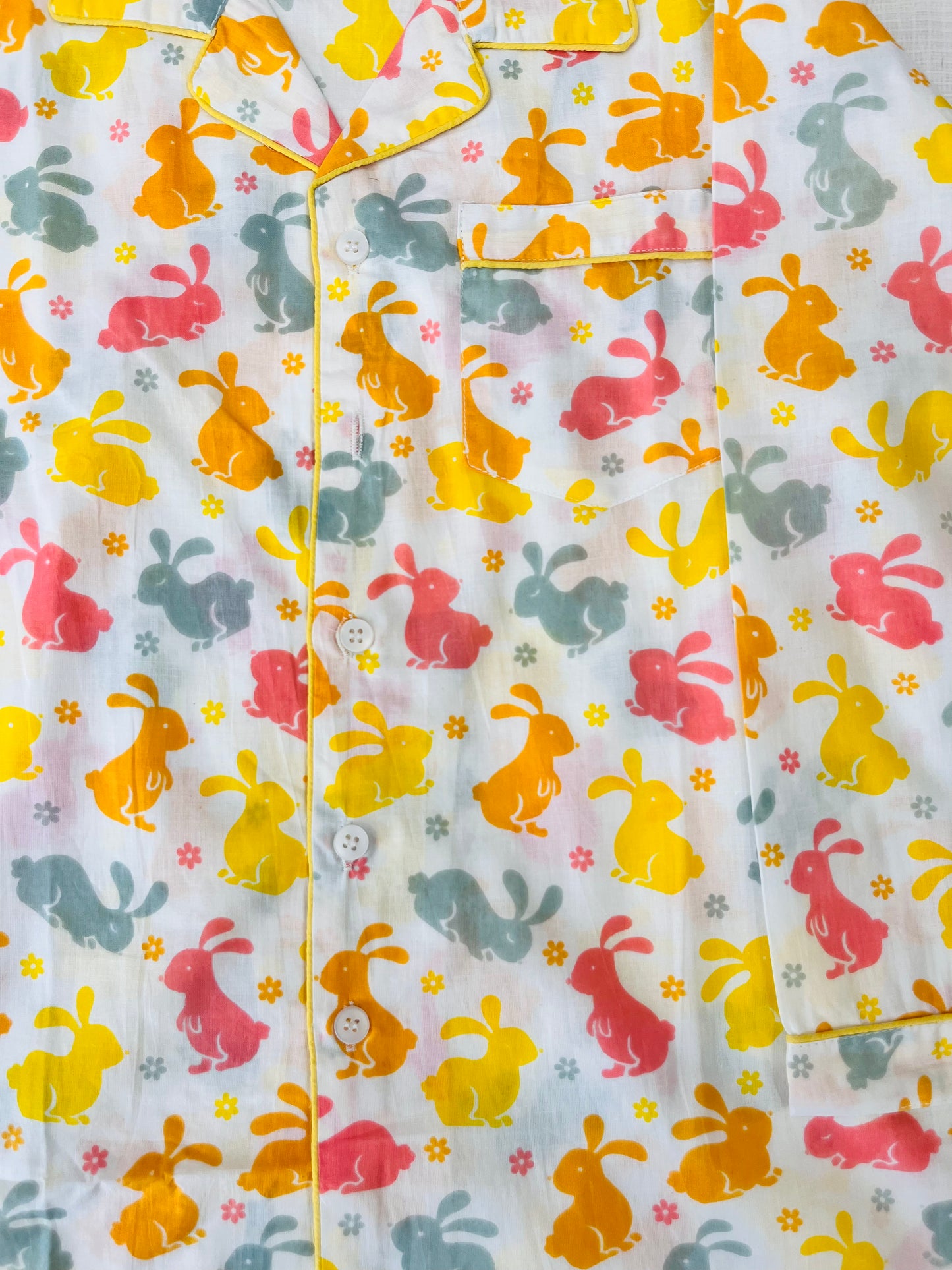 Rabbit Print Yellow Colour Night suit