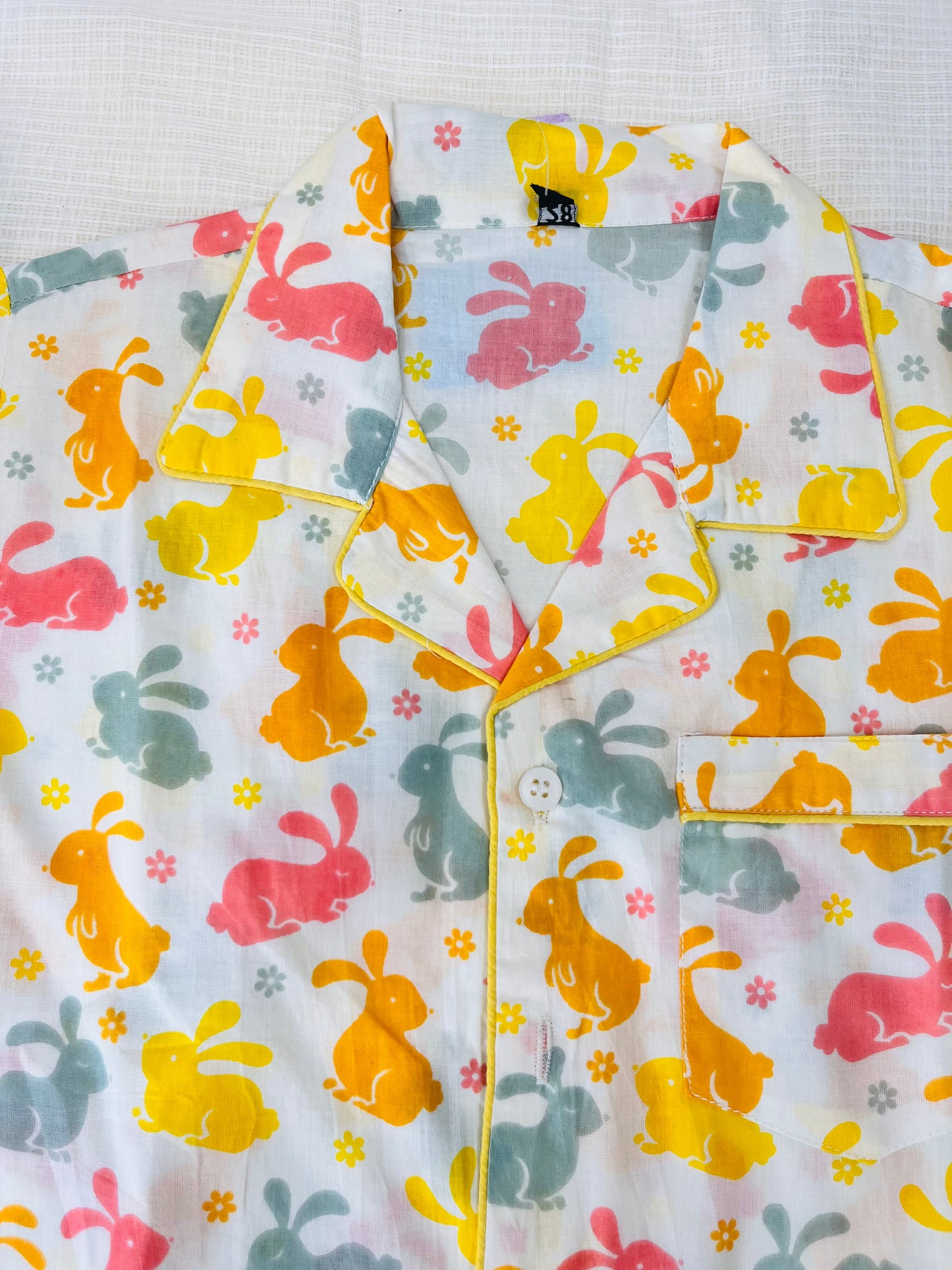 Rabbit Print Yellow Colour Night suit