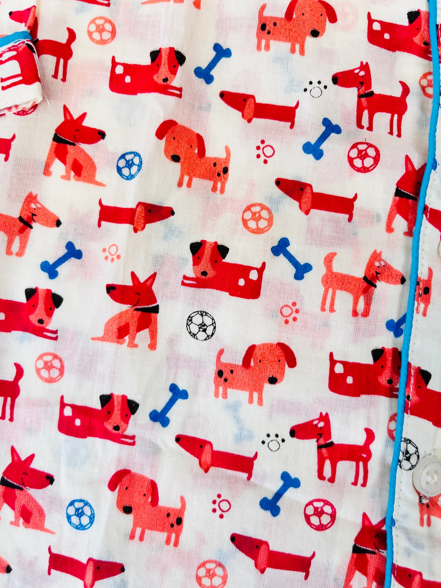 Dog Bone print Red Colour Night suit