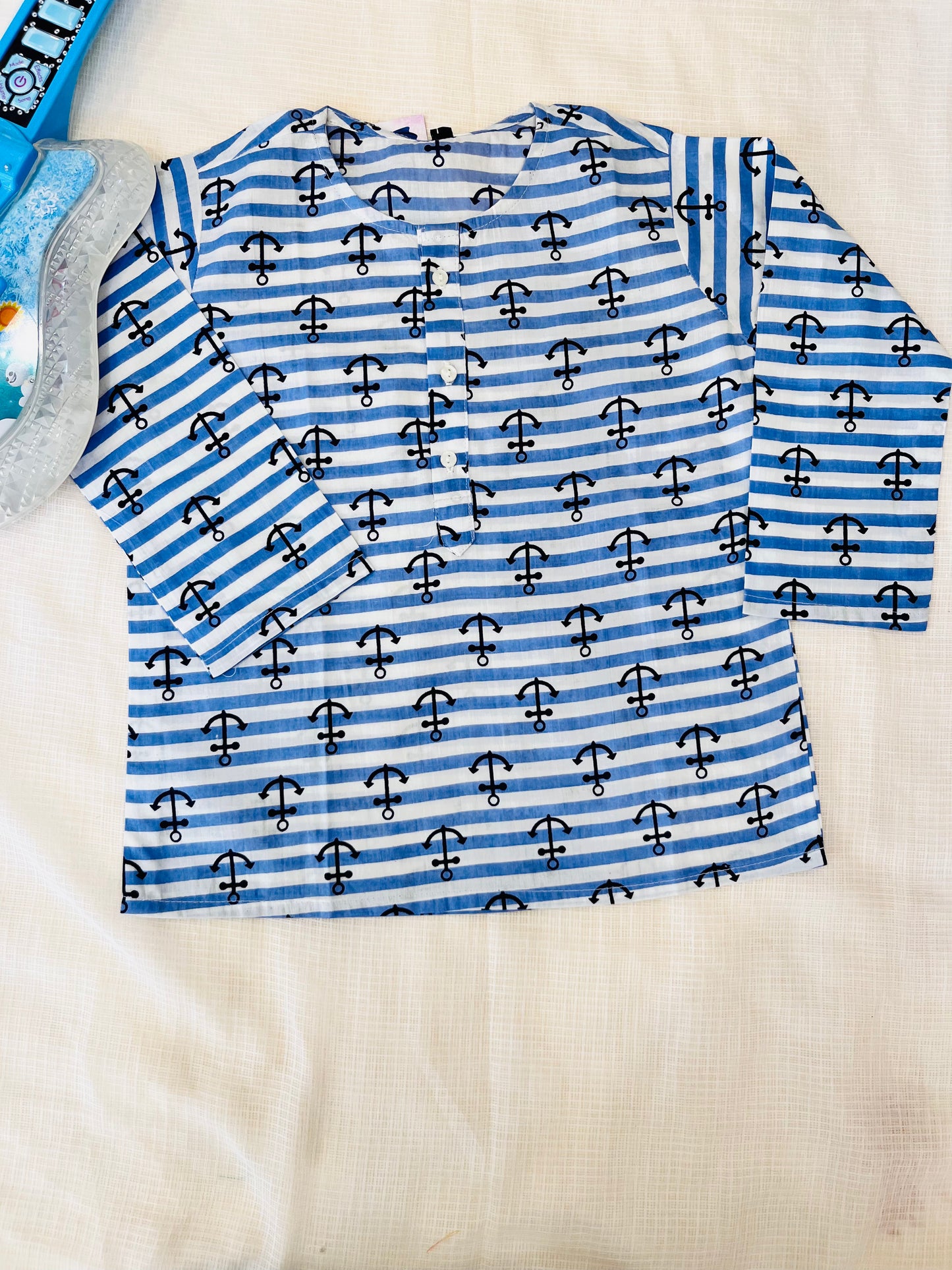 Anchor Print Blue Colour Night Suit