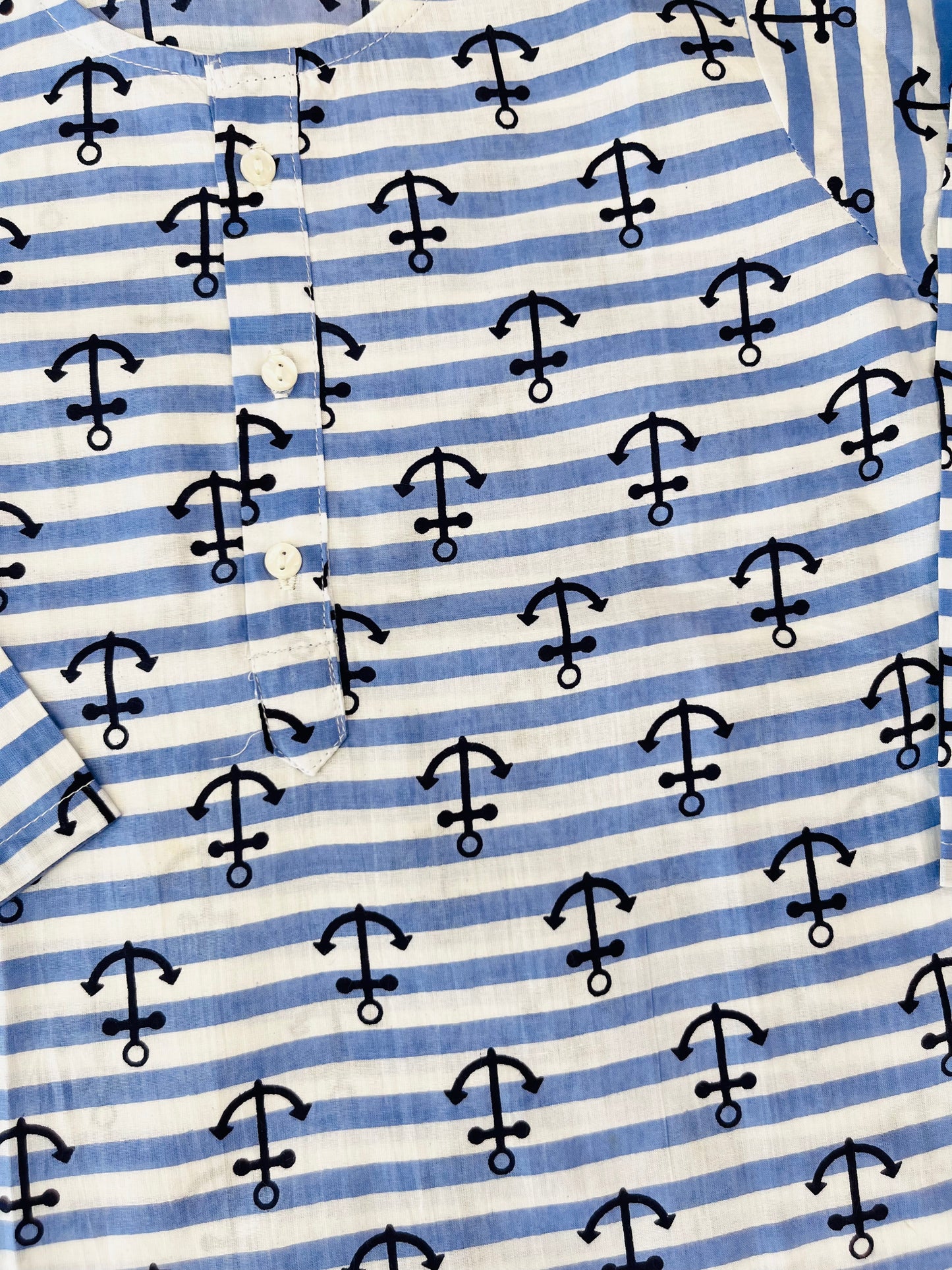 Anchor Print Blue Colour Night Suit