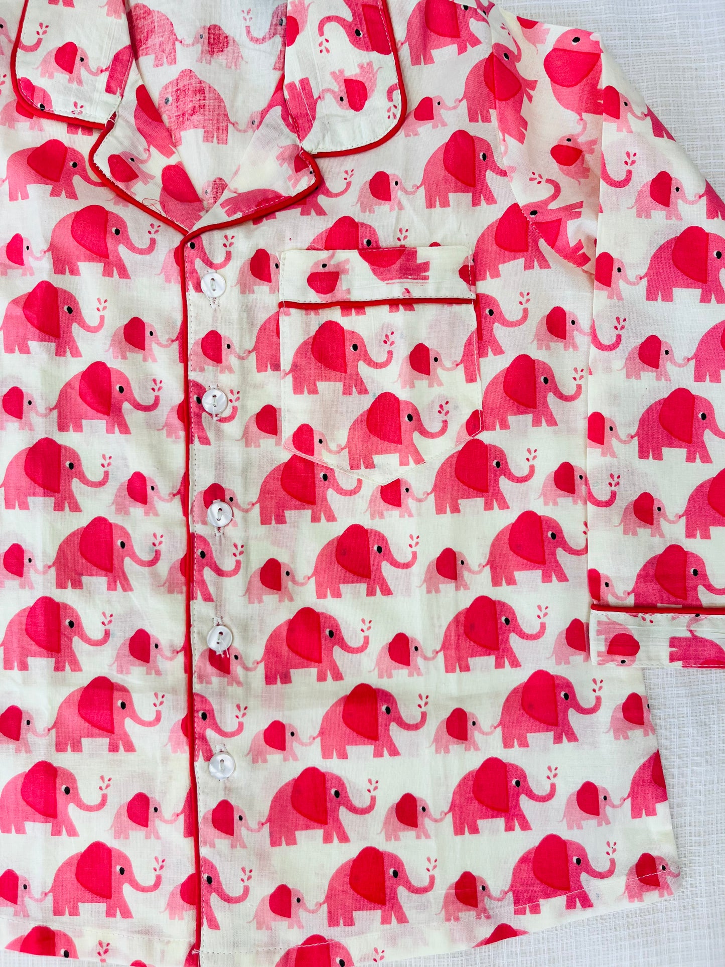 Elephant Print Peach Colour Night suit