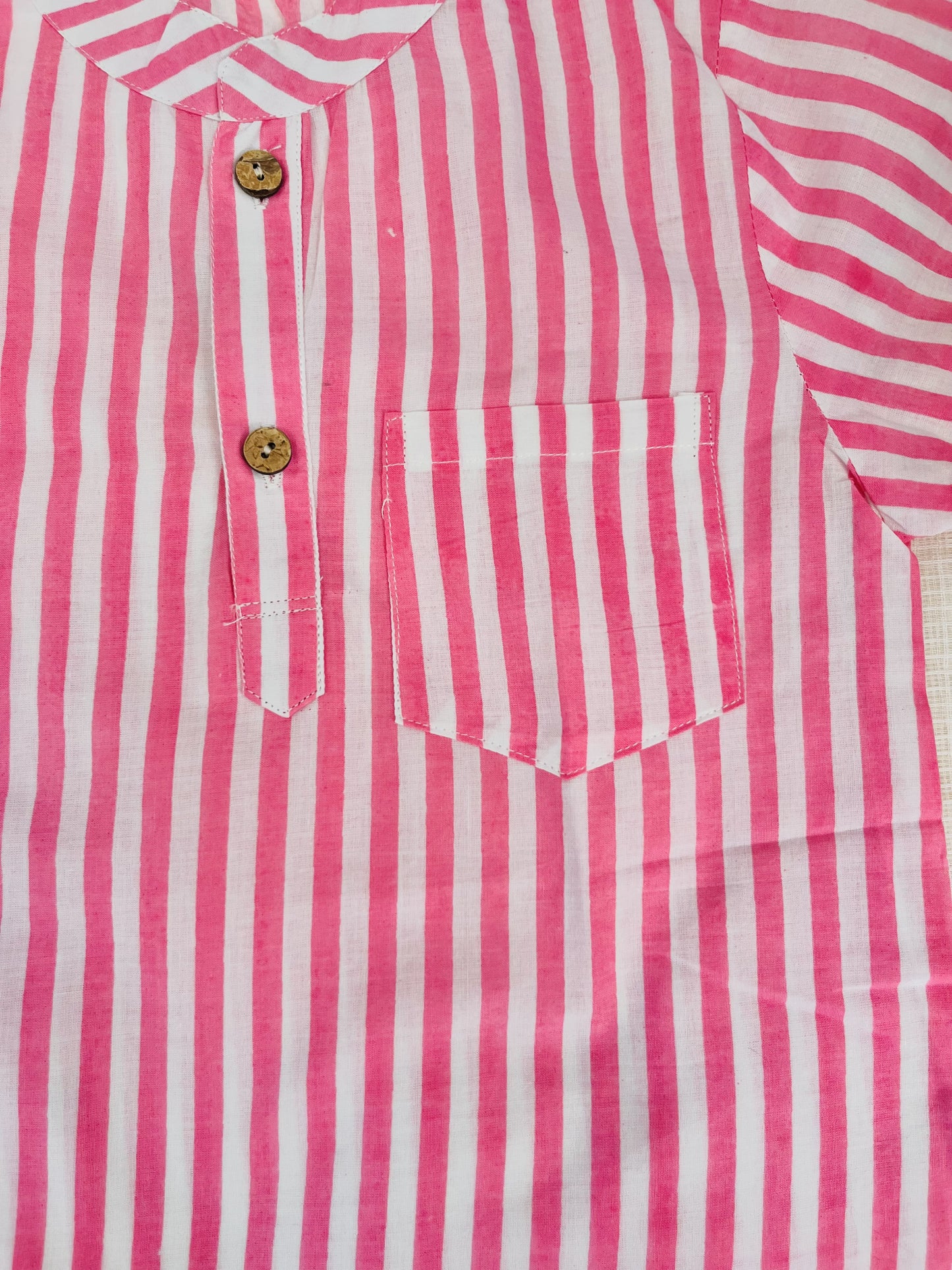 Baby pink striped kurta Shirt