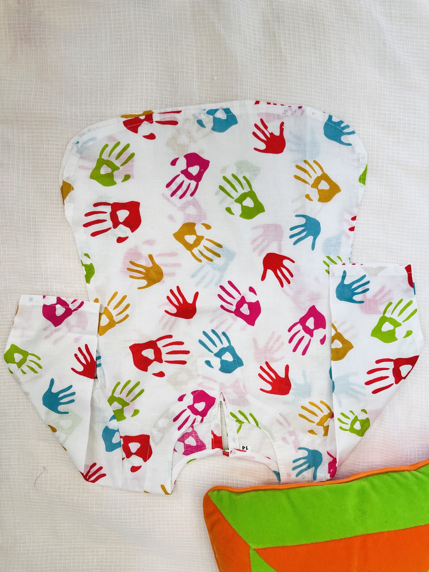 Multicolor Handprint Girls Kurti for Holi