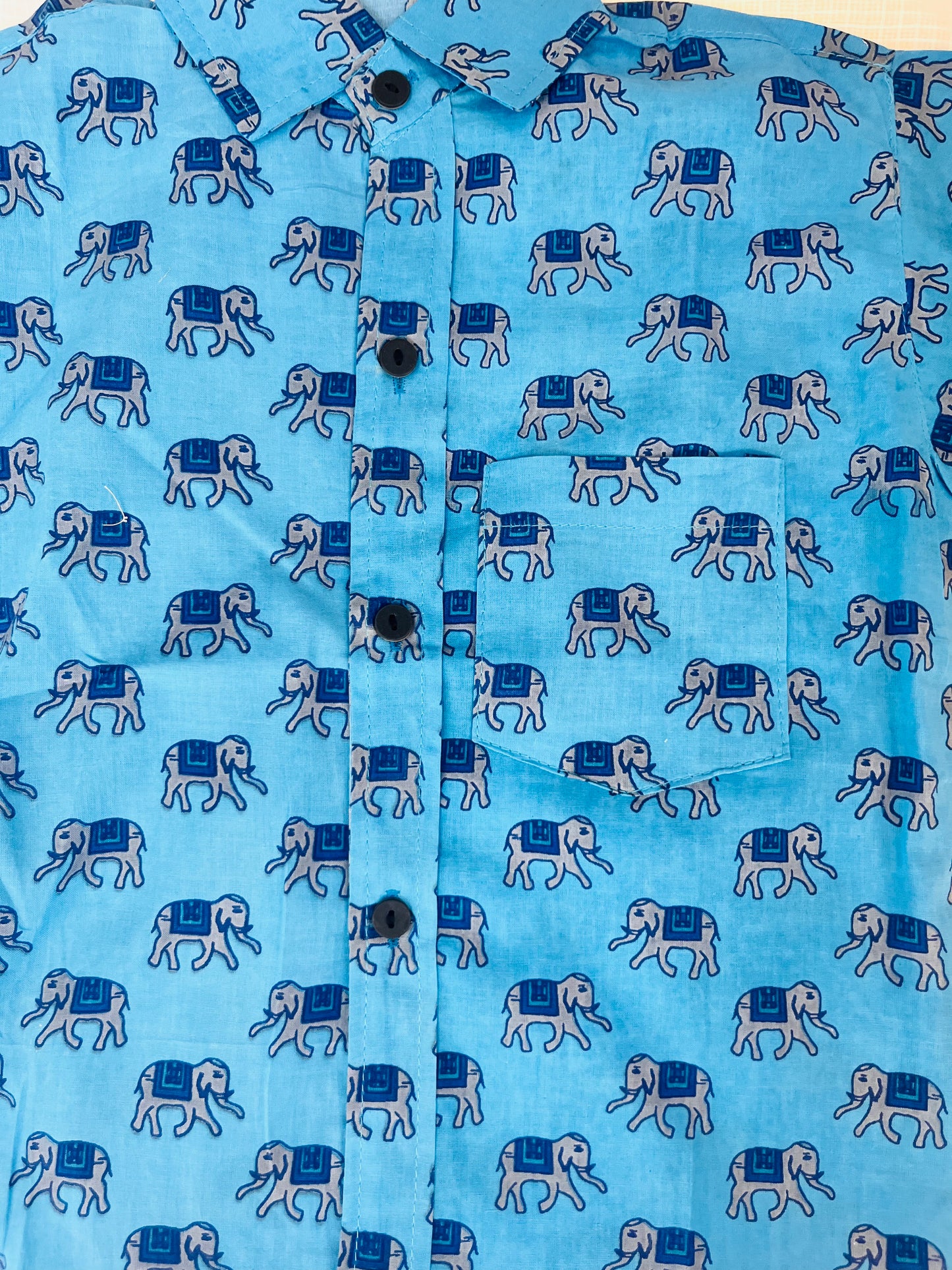 Blue Elephant print Shirt