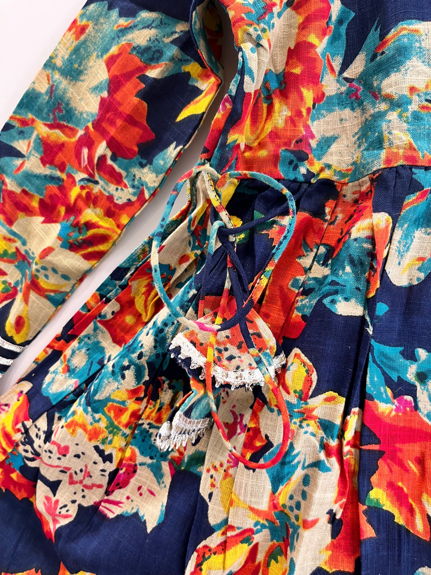 Floral Printed Cotton Gown For girls