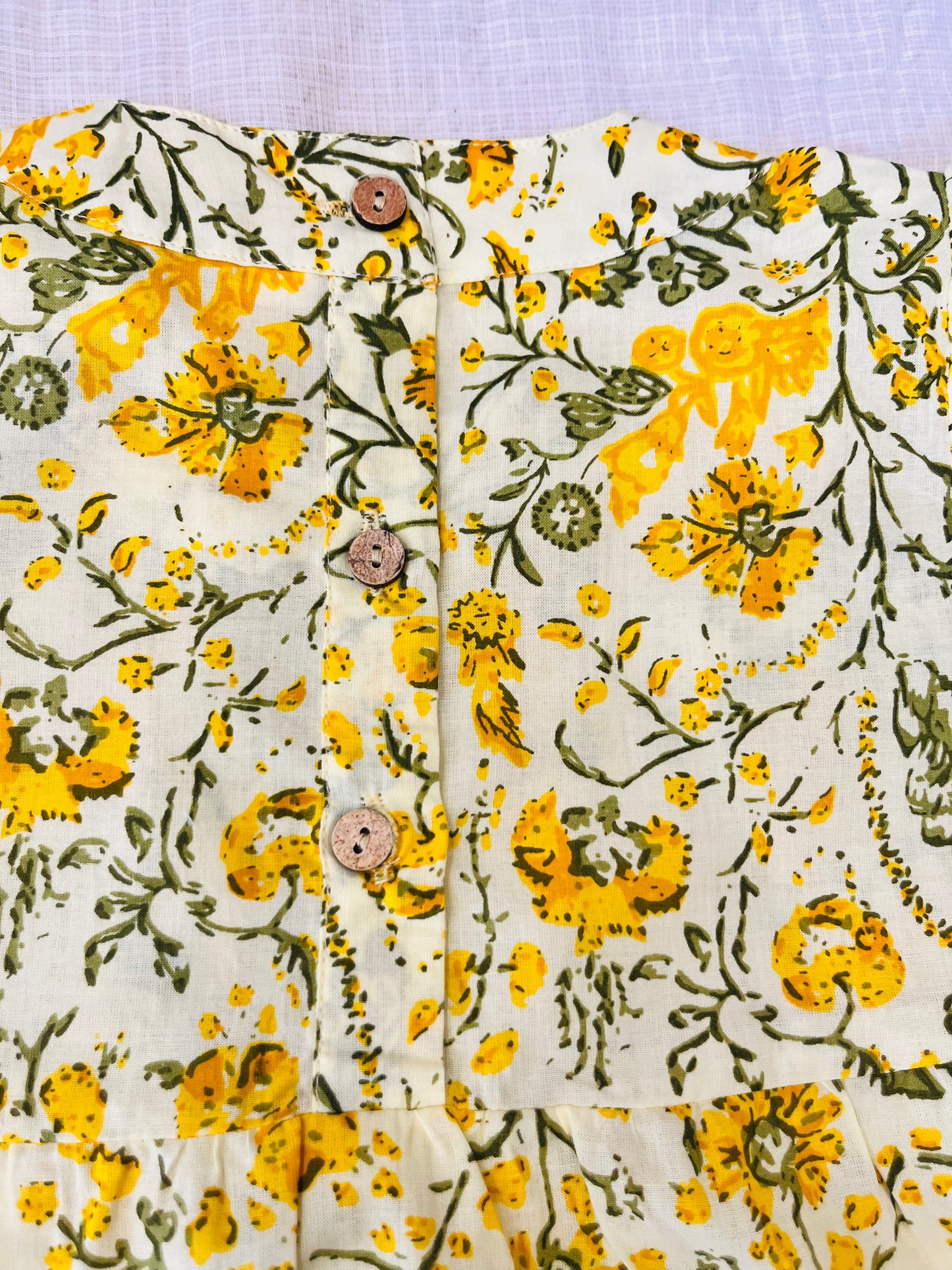 Yellow Flower Printed Girls Top