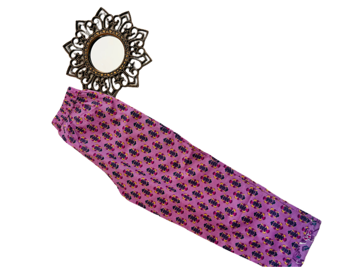 Lavender Colour Floral Printed Nyra Cut suit with Sant