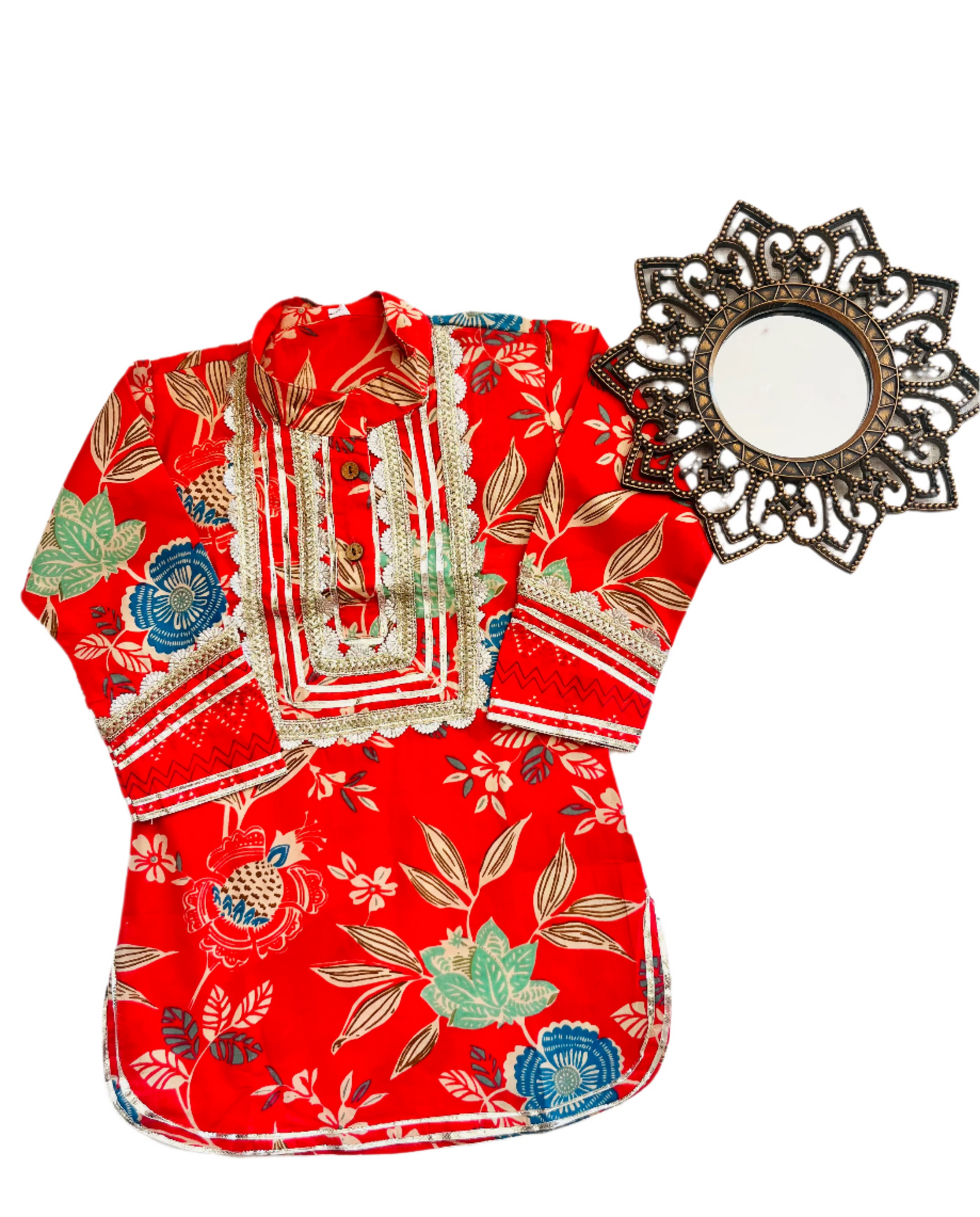 Red Coloured Afghani Style Suit Set