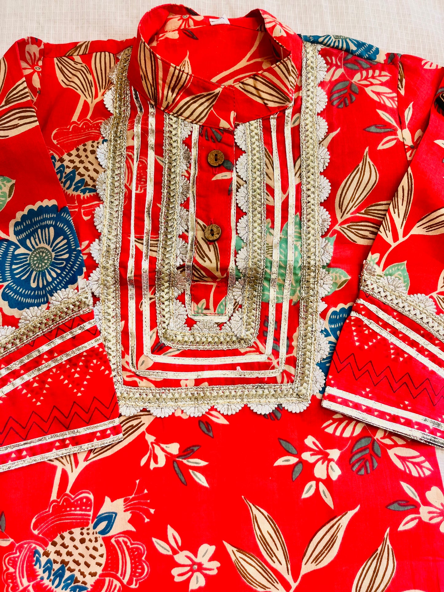 Red Coloured Afghani Style Suit Set