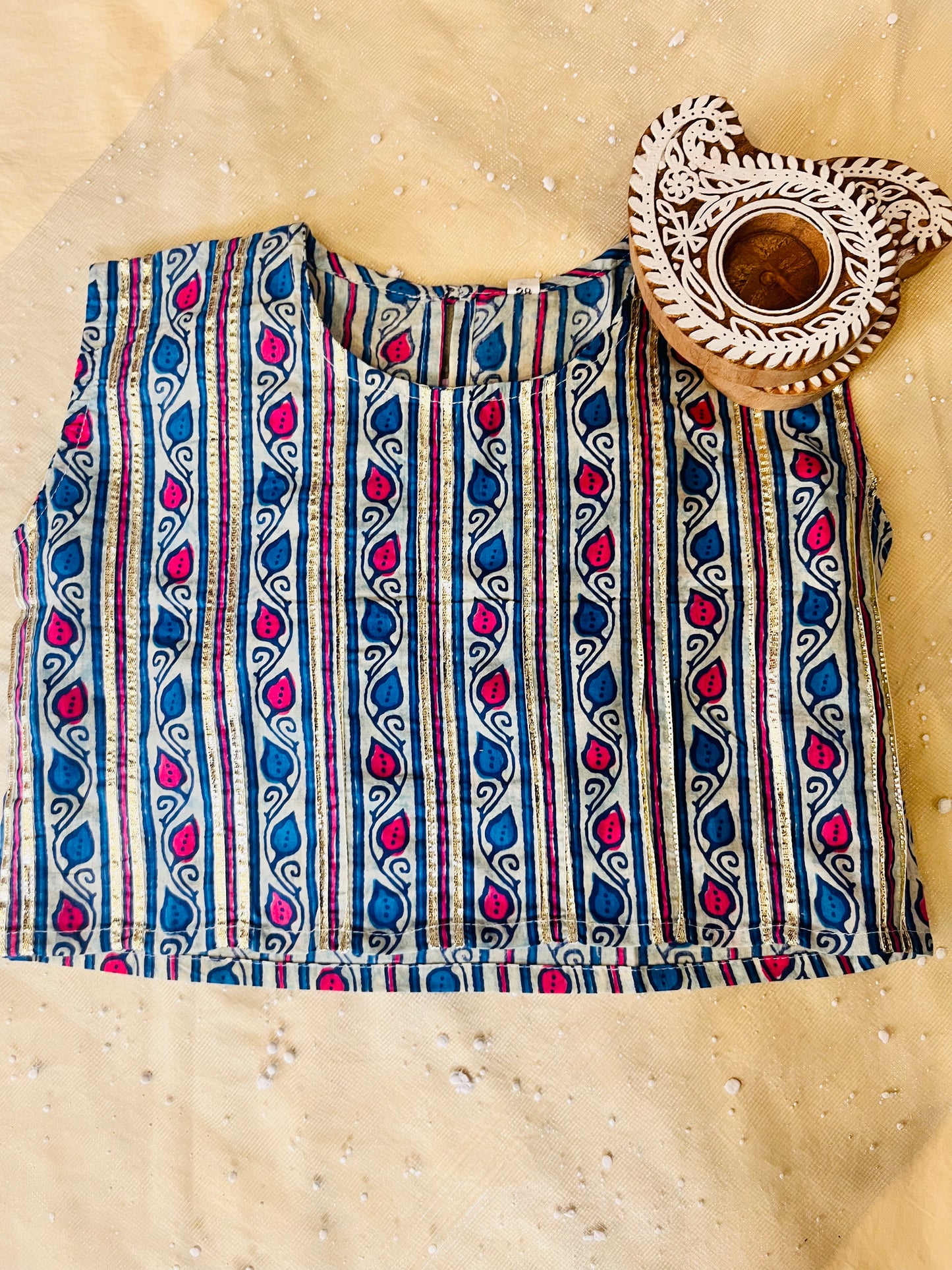 Blue Floral Printed 3 Piece Co-Ords For Girls