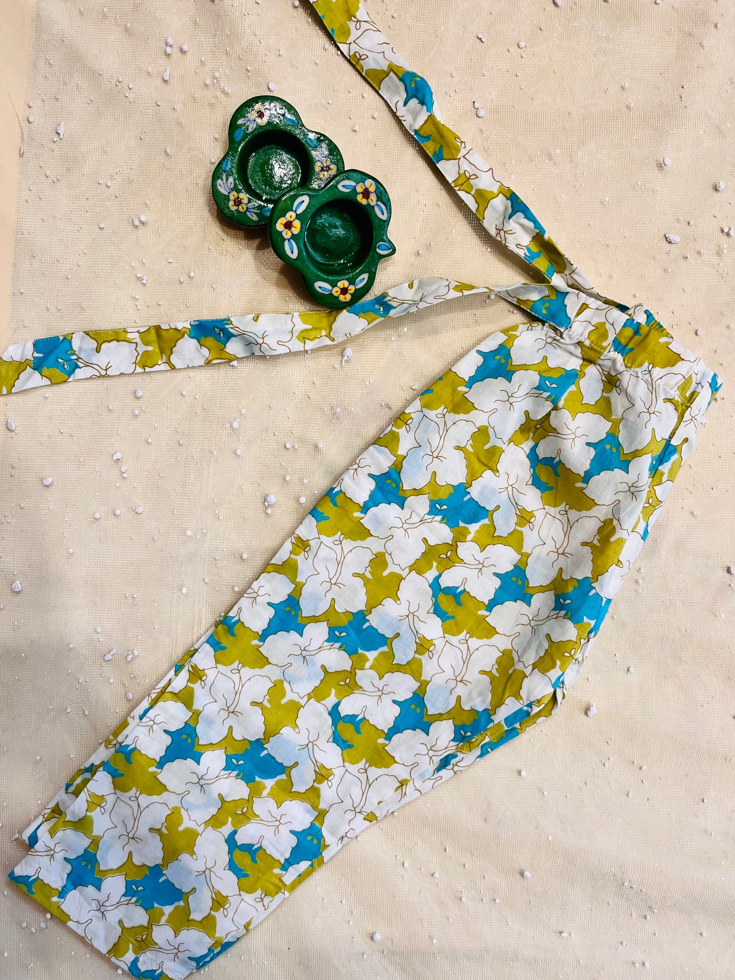 White Flower Printed Girls Co-Ords