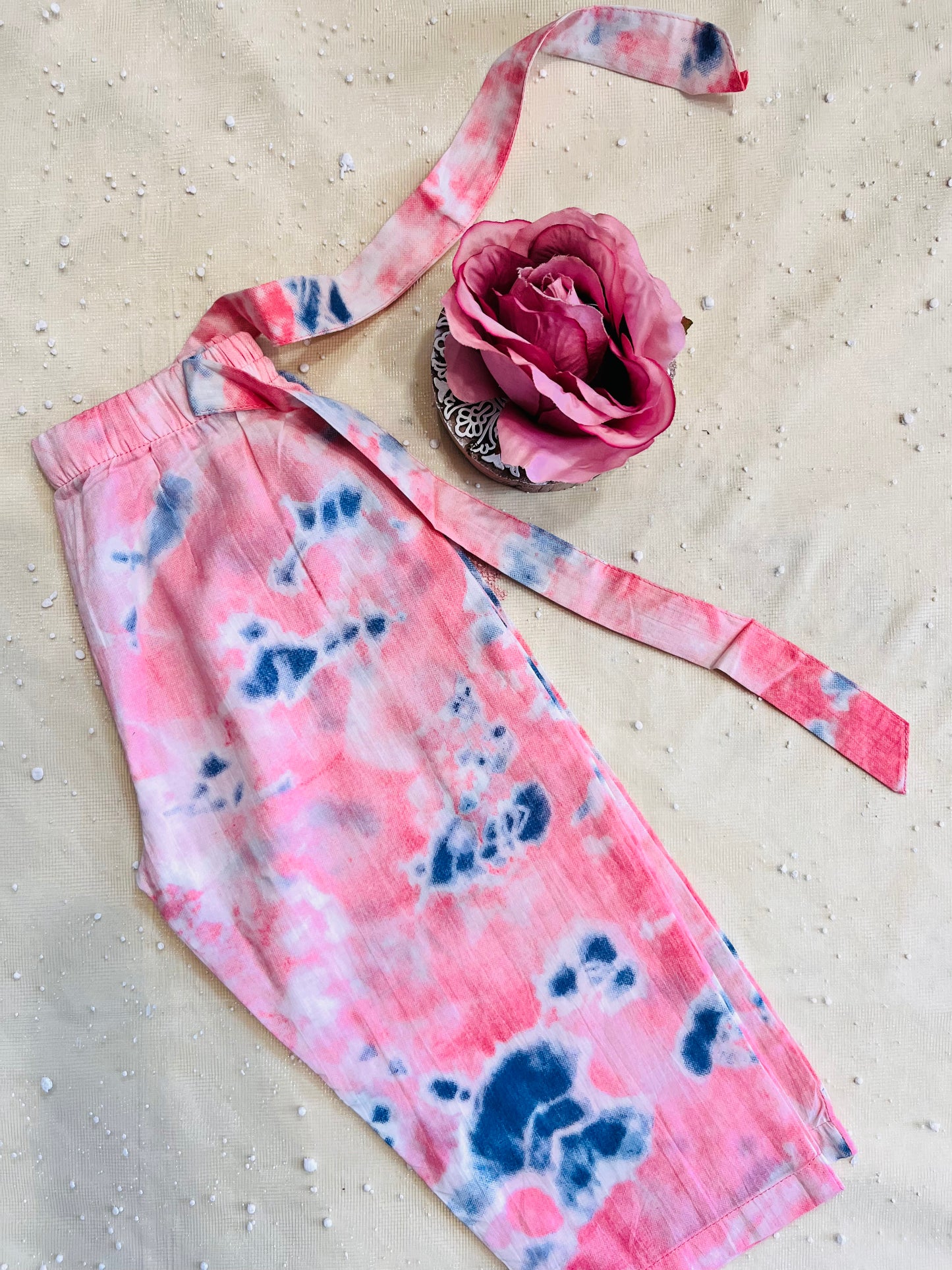 Marble Tie & Dye Print Peach Colour Girls Co-Ords