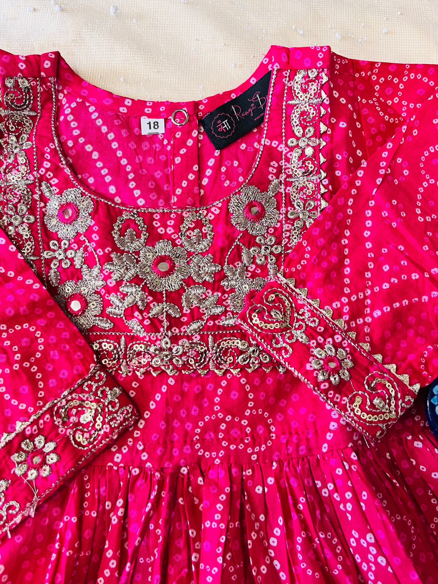 jaipuri Print Rani Pink Colour Anarkali Suit With Sharara