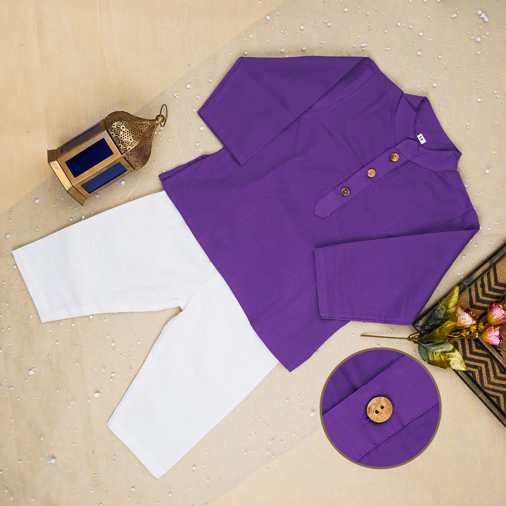 Lavender rose print kurta Pyjama with jacket