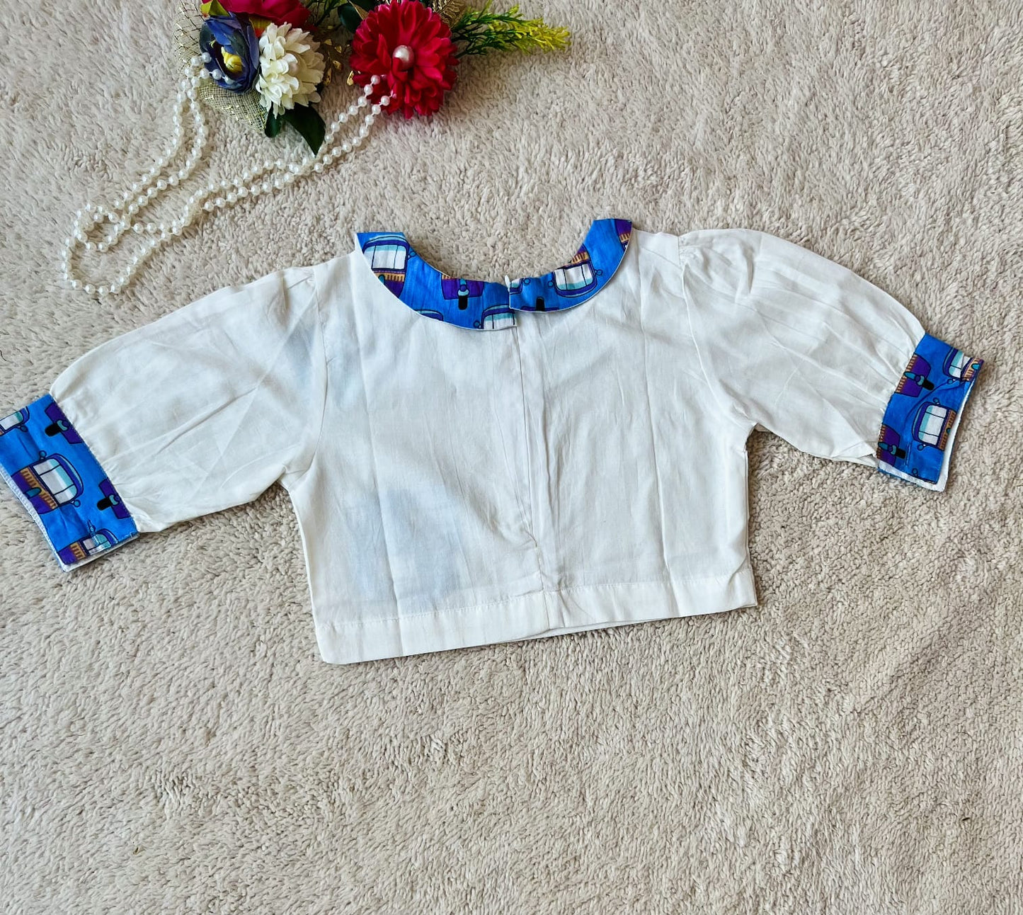 Blue Coloured Auto Printed Girls Co-Ords