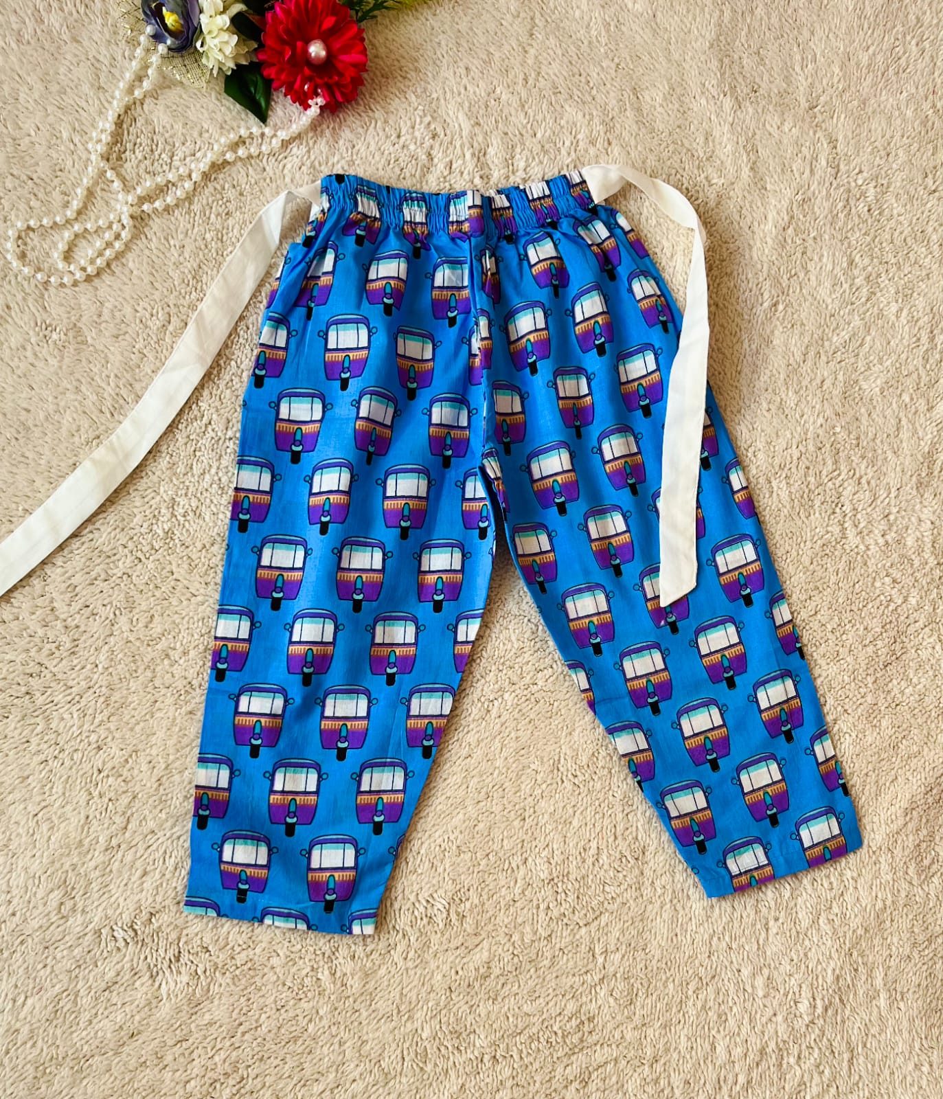 Blue Coloured Auto Printed Girls Co-Ords