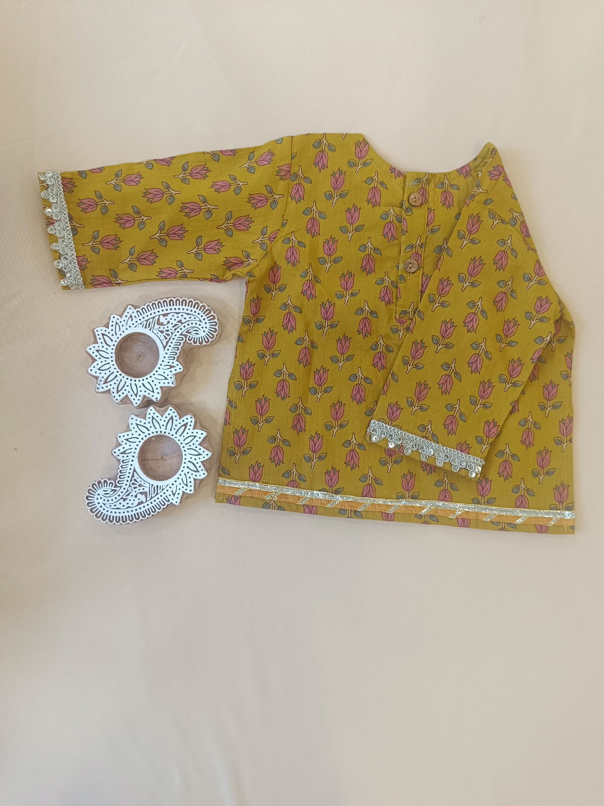 MUSTURD Mughal Boota, screen printed Lehnga Choli set