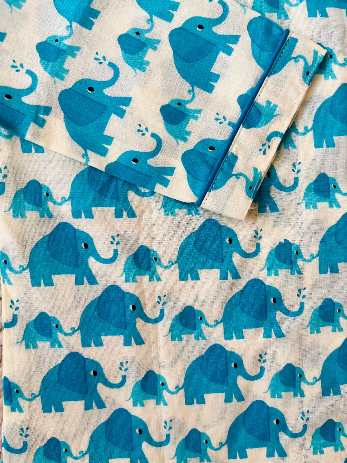 Elephant Print Blue Color Night suit
