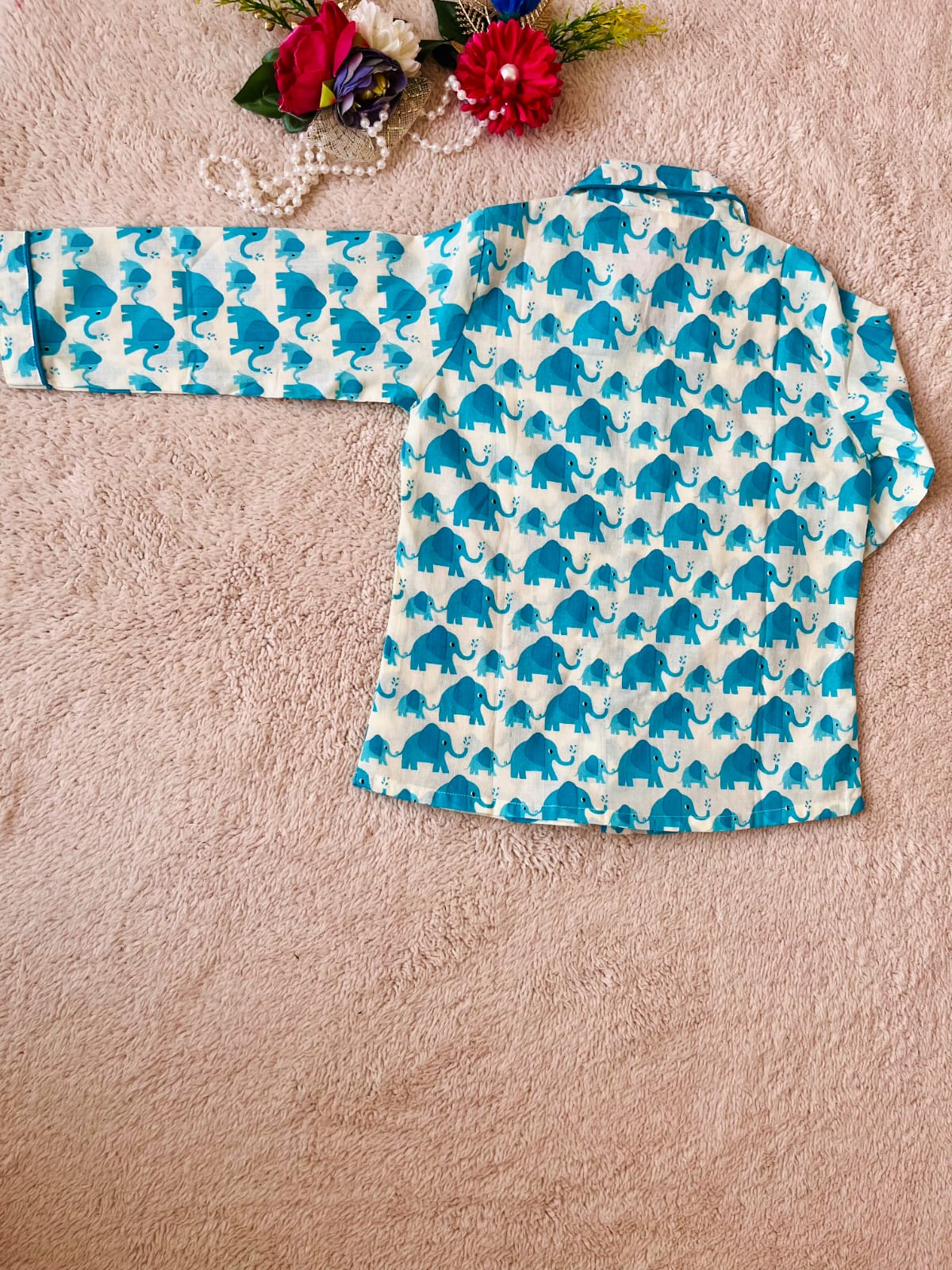 Elephant Print Blue Color Night suit