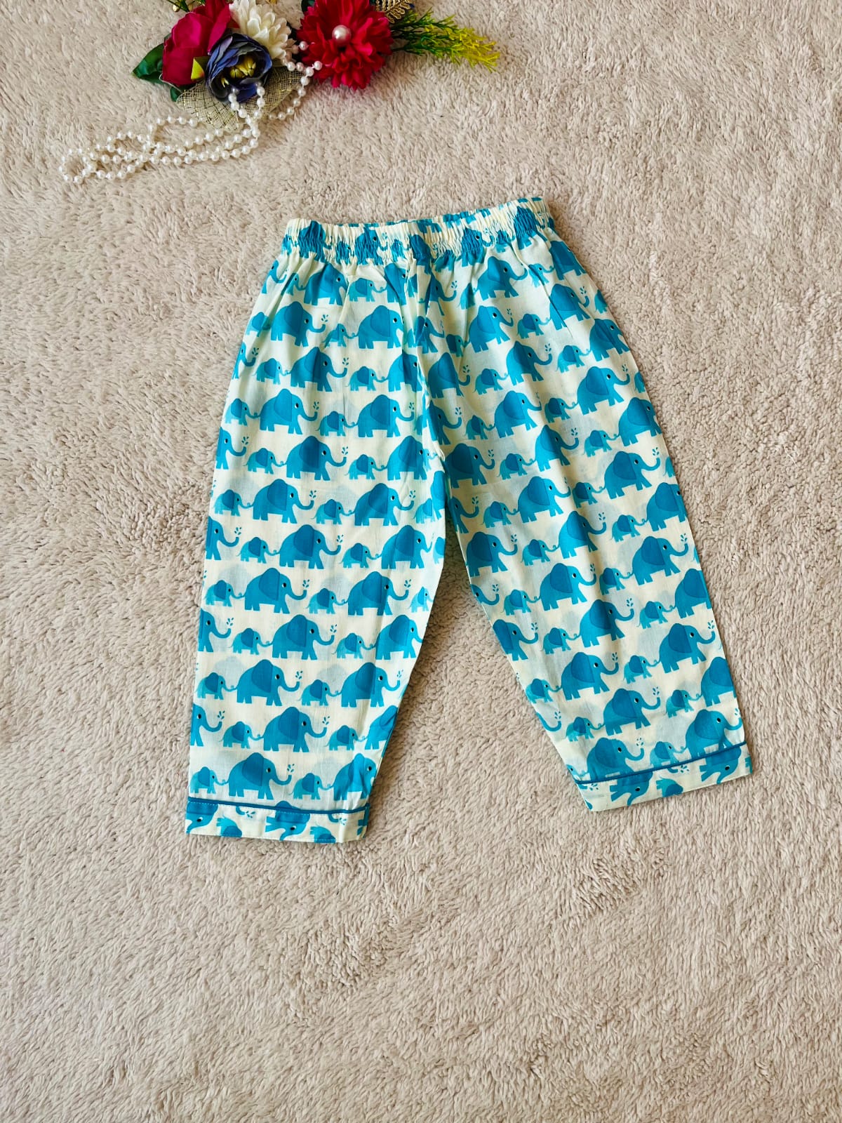 Elephant Print Blue Color Night suit