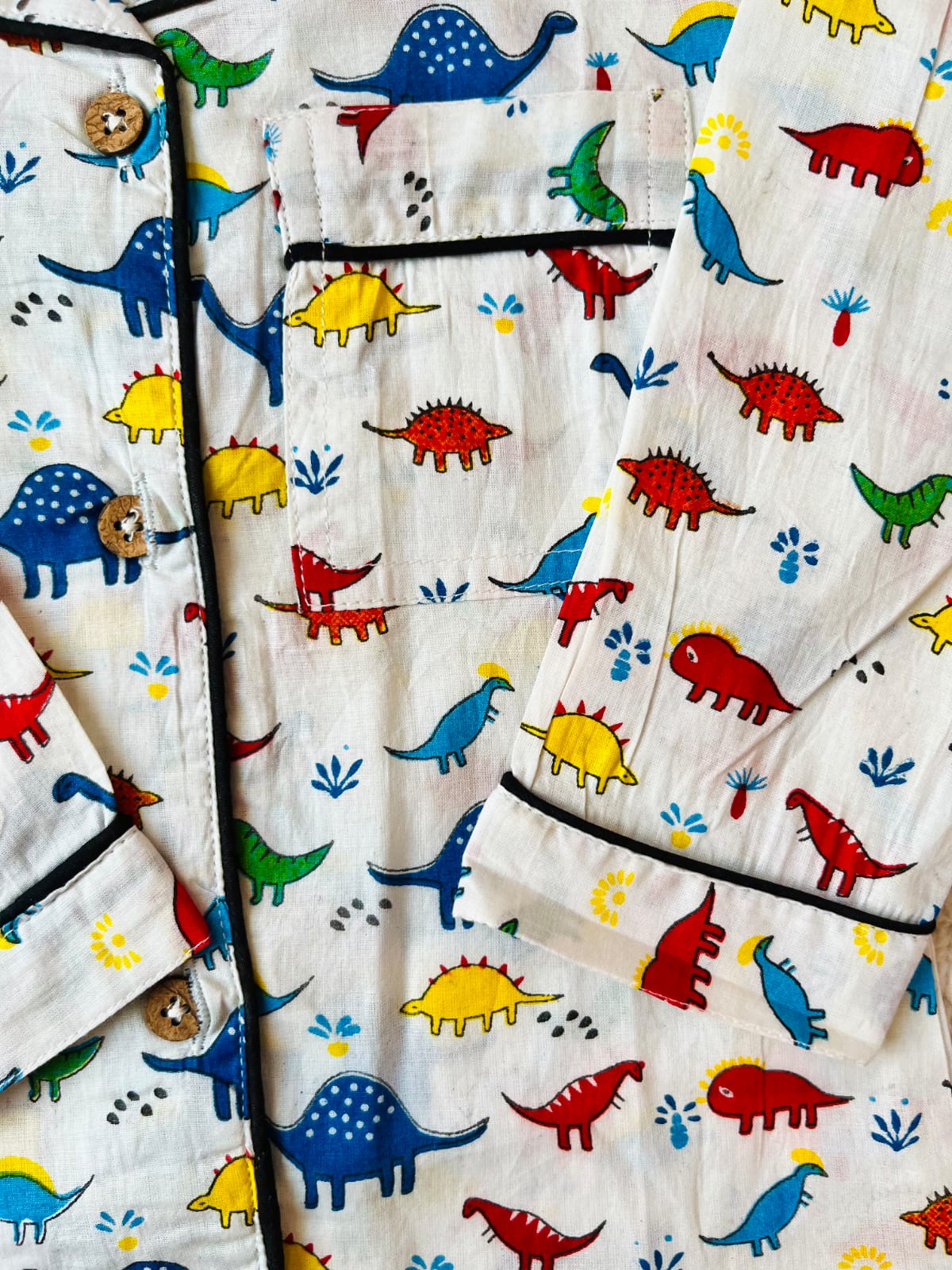 Multicolor Dinosour Printed Night Suit