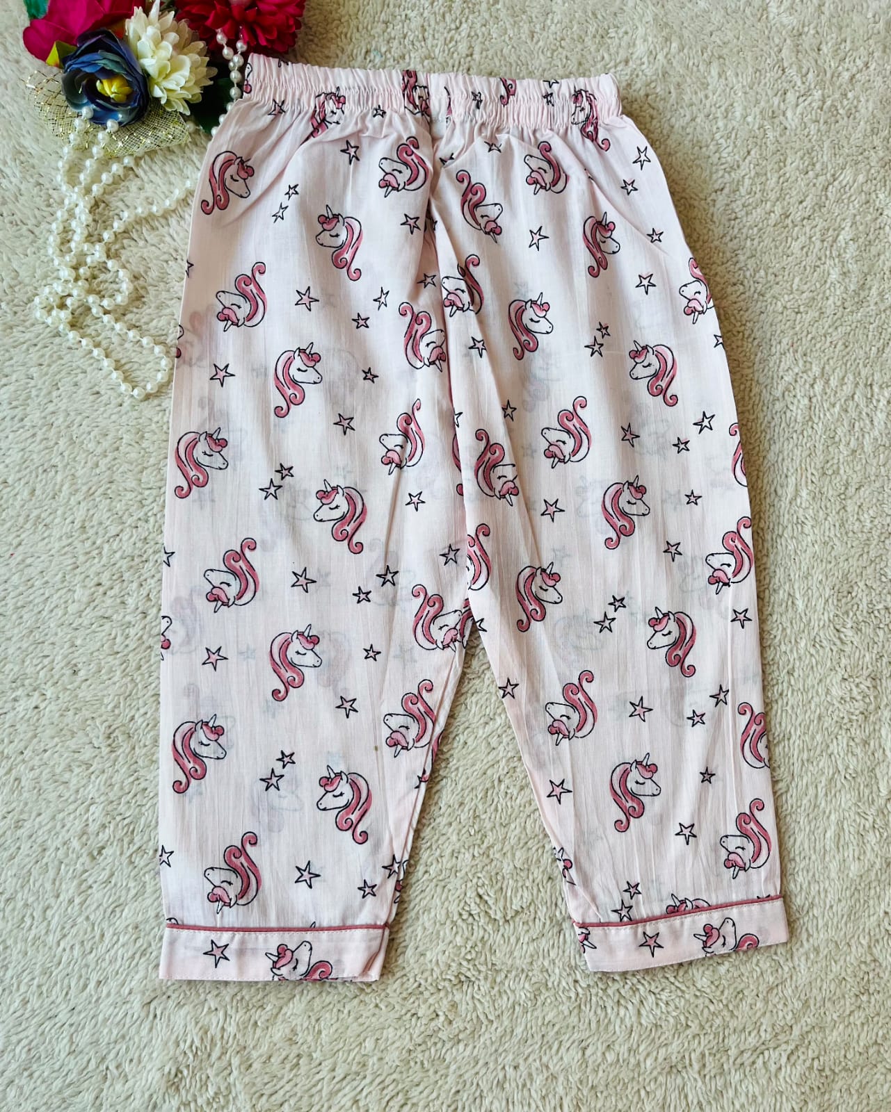 Unicorn Printed Pink Color Night Suit