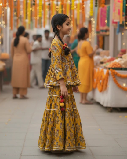 Block Print Black Colour Lehenga Choli