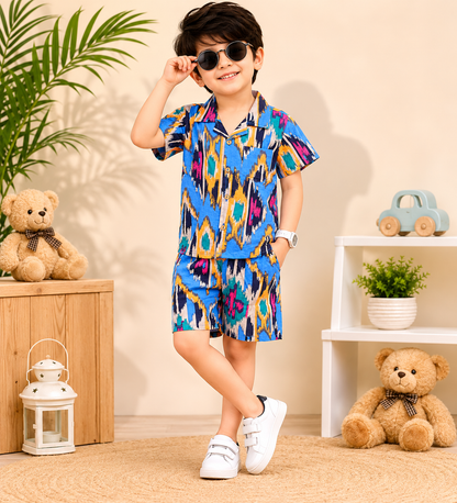 BlueI kkat printed Cord-Set for boys