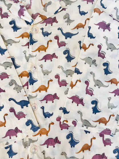 Multicolor Dinosour Printed Night Suit