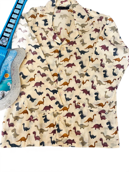 Multicolor Dinosour Printed Night Suit