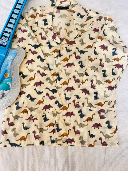 Multicolor Dinosour Printed Night Suit