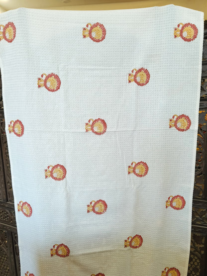 Adorable Lion White Cotton Bath Towel
