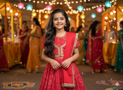 Ethnic Bandhaj Lehenga Choli set