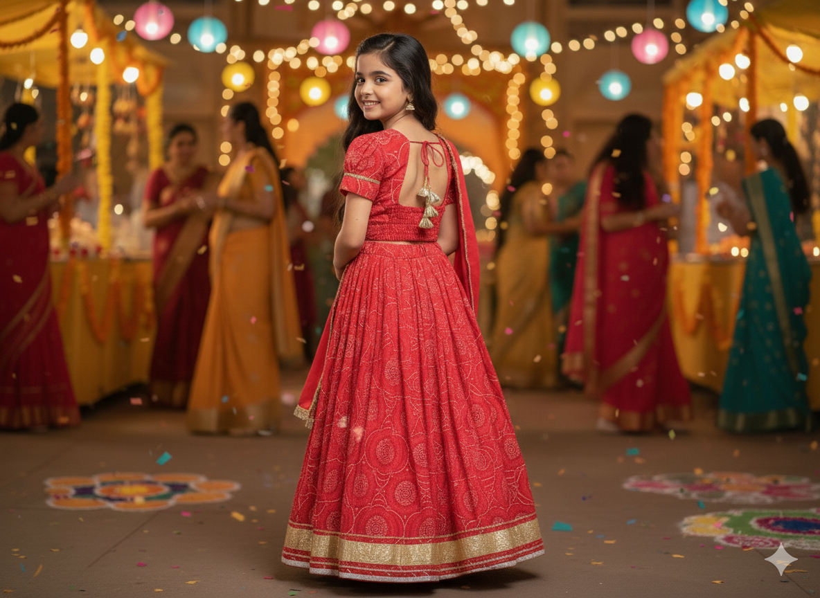 Ethnic Bandhaj Lehenga Choli set